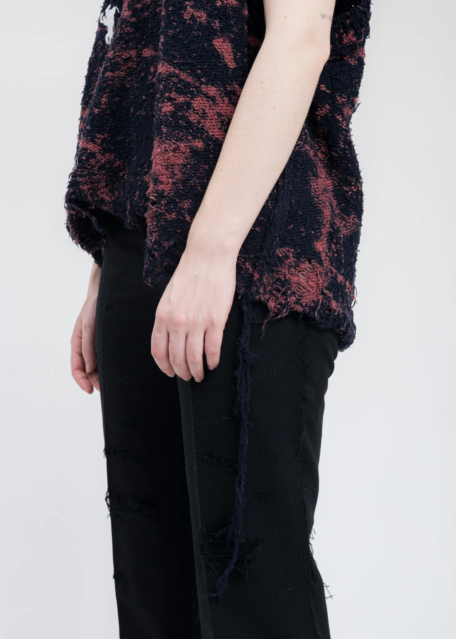 Dark Navy RECYCLE COTTON BLEACHED Vest - Image 5