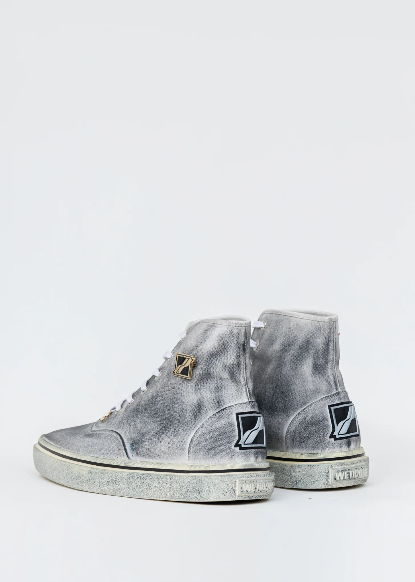 Dirty Black Square Toe High Top Sneakers - Image 2