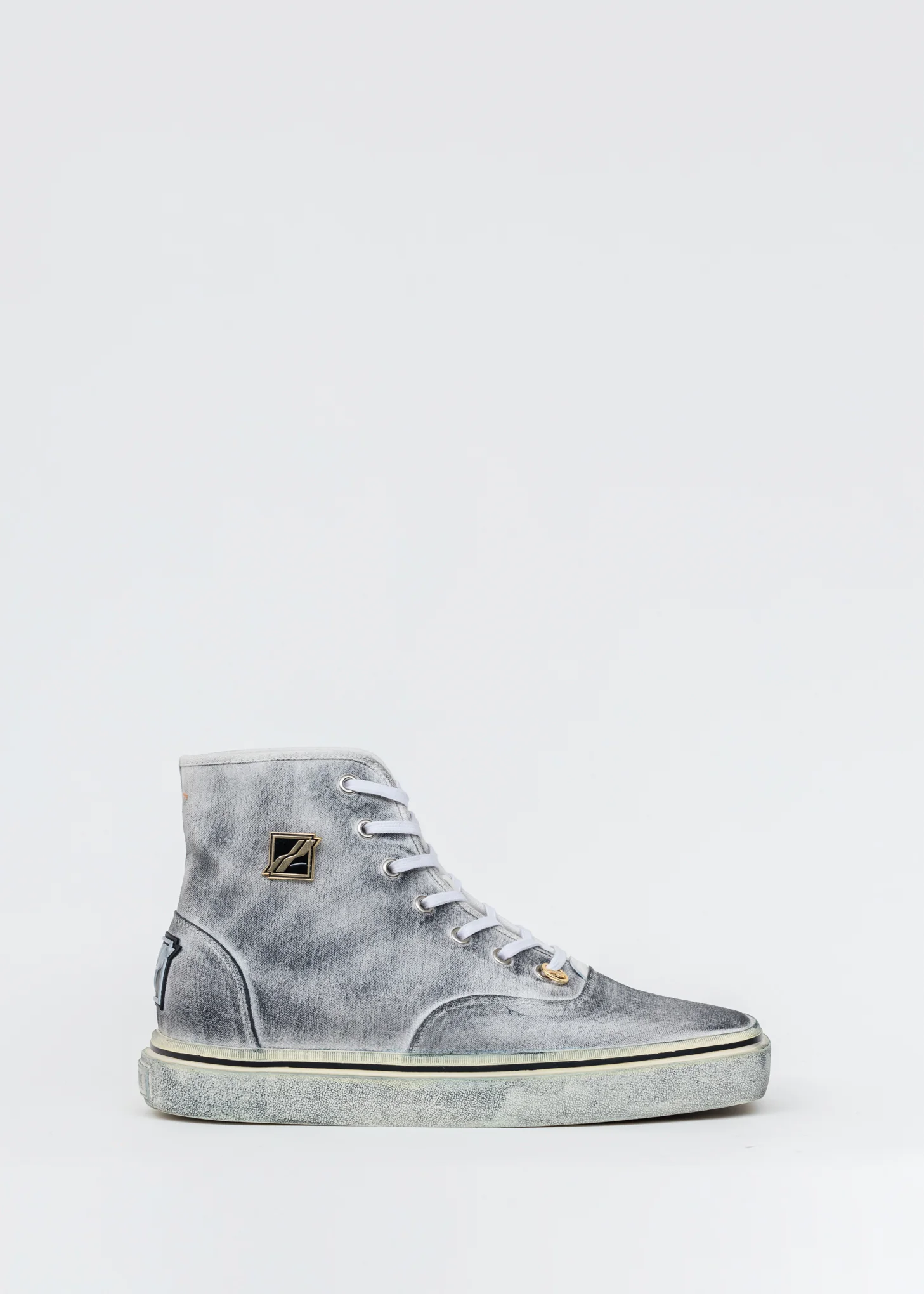 Dirty Black Square Toe High Top Sneakers - Image 5