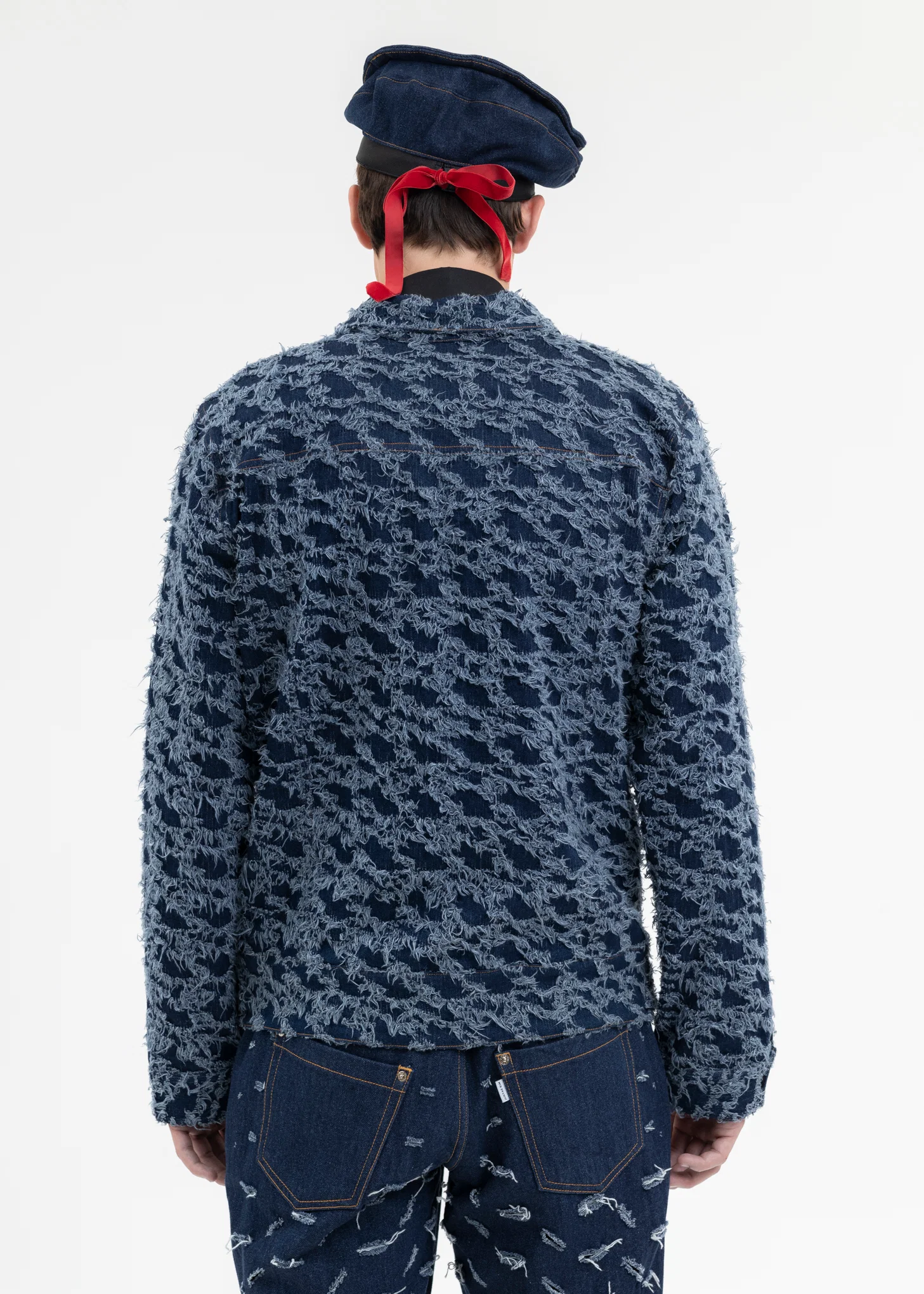 DISTRESSED BLUE CORSET DENIM JACKET - Image 3