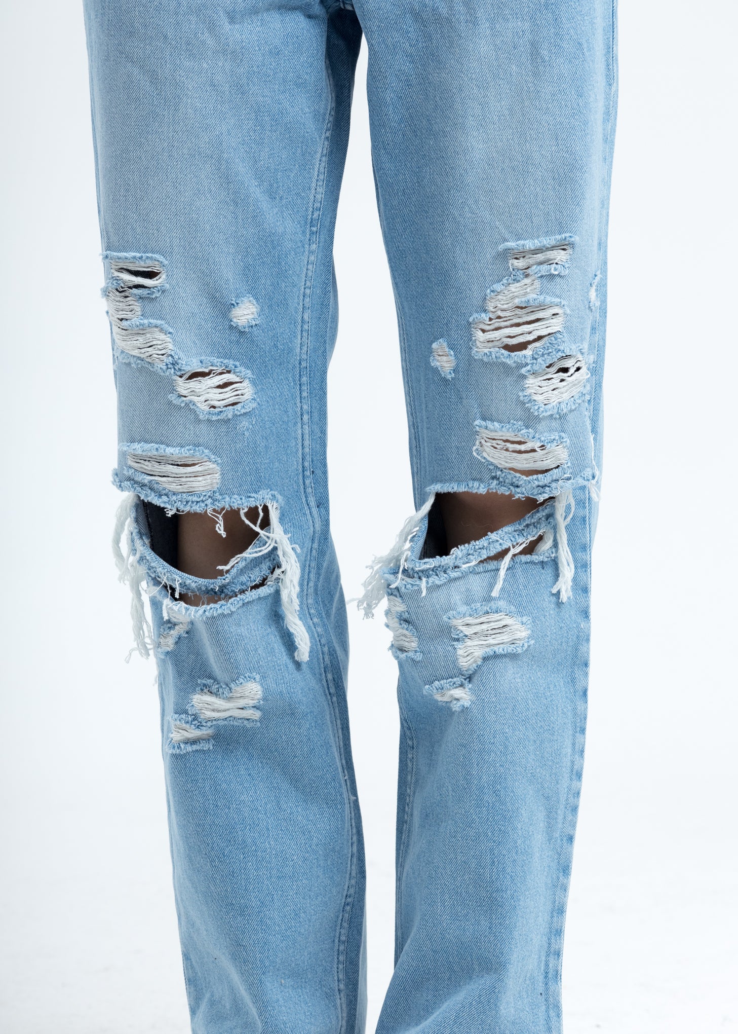 Blue Distressed Denim Jeans - Image 4
