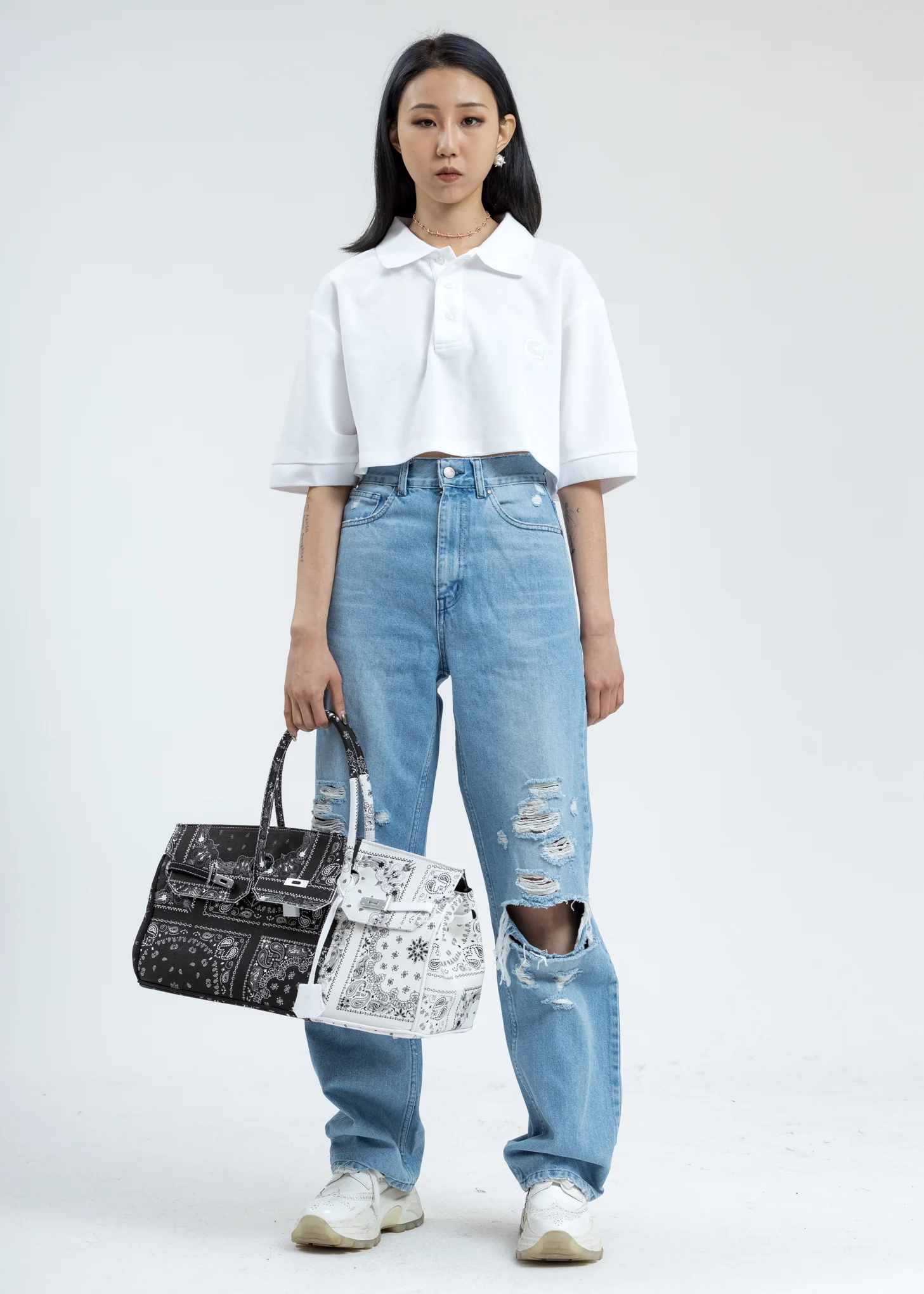 Blue Distressed Denim Jeans - Image 5