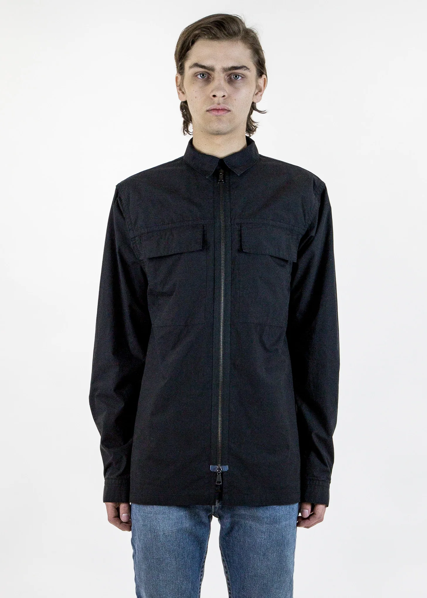 Double Cloth LS Zip Shirt
