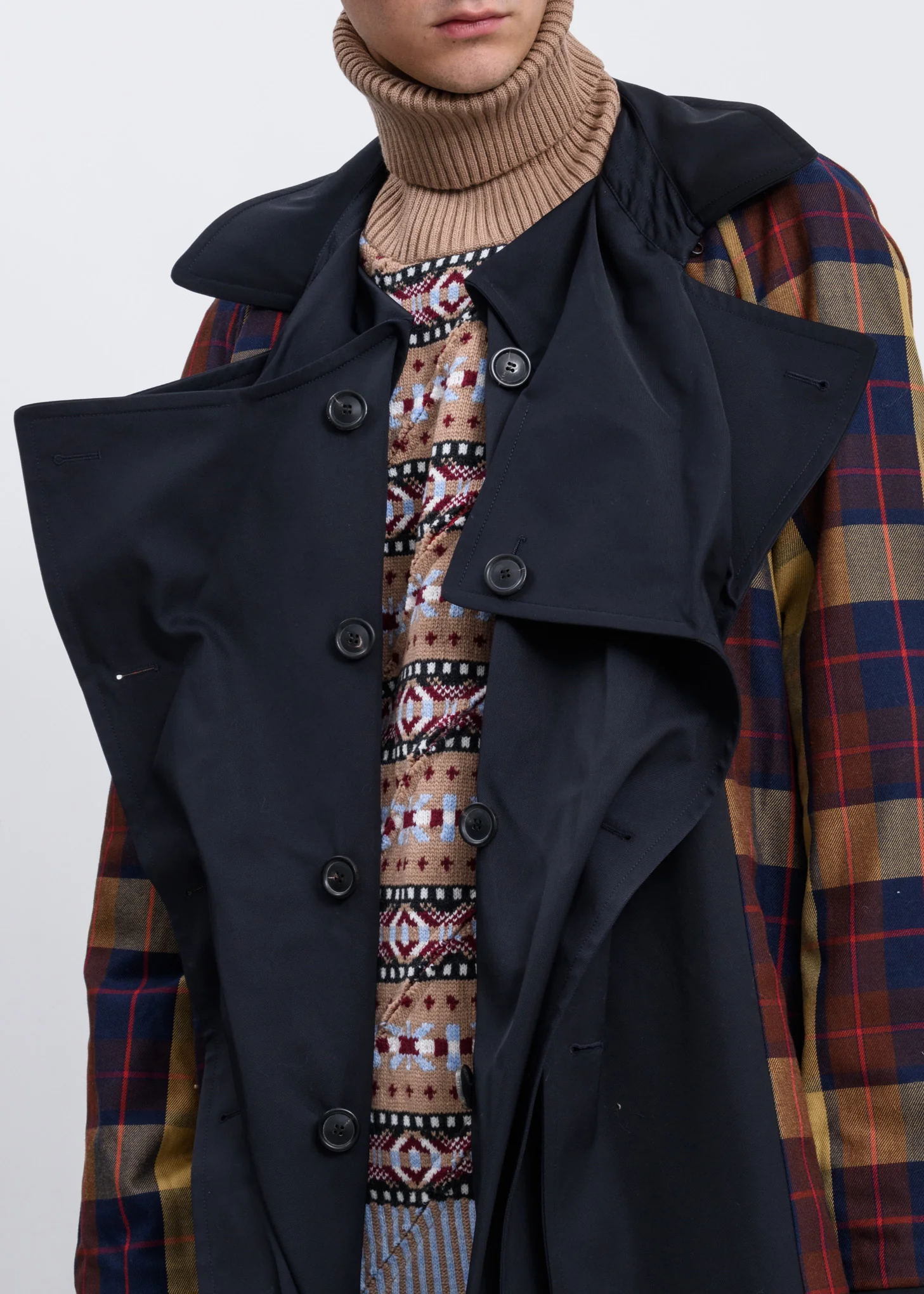 Dark Navy Pop-Up Trench  Coat - Image 11