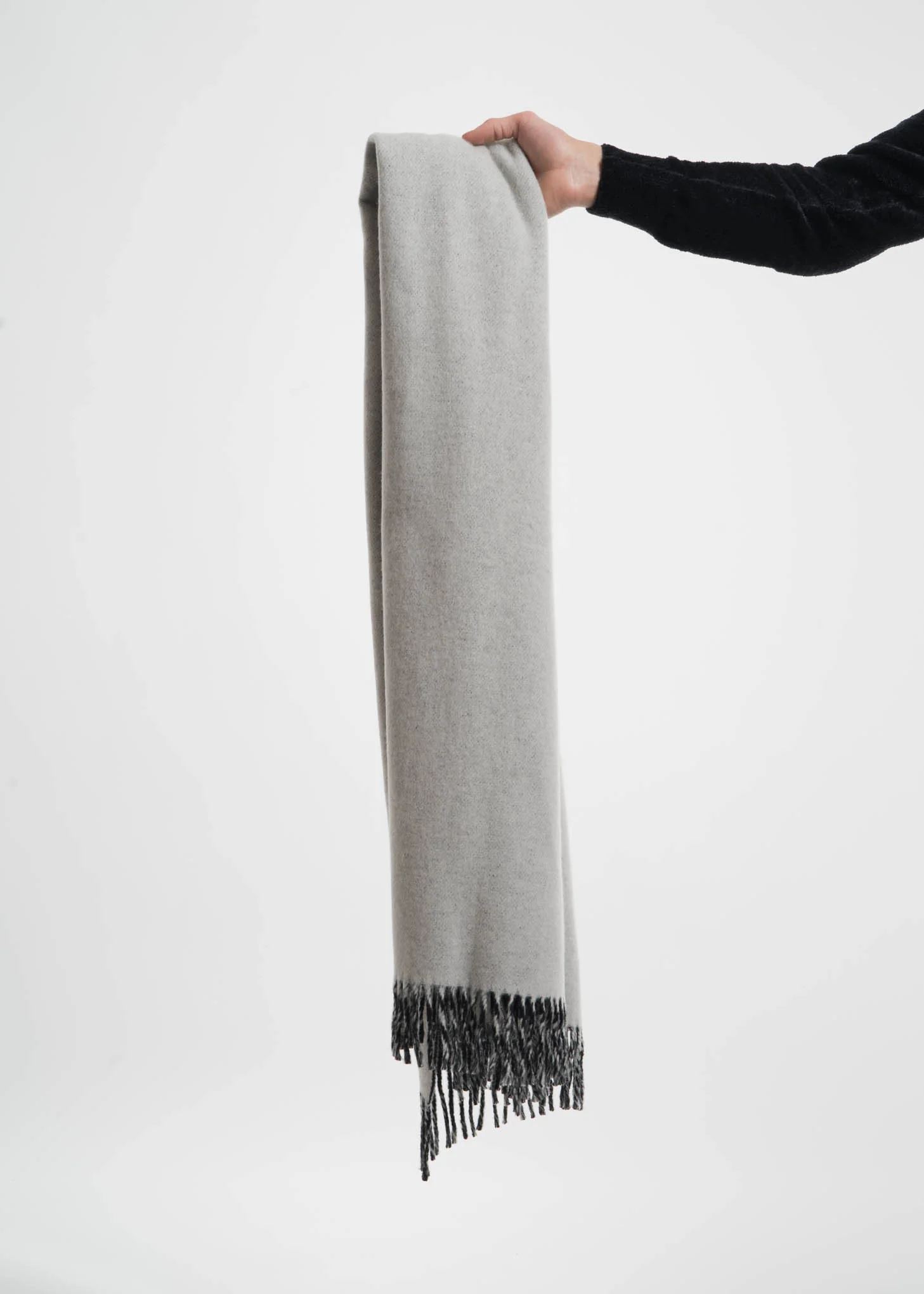 Ecru and Black Angel Wool Scarf
