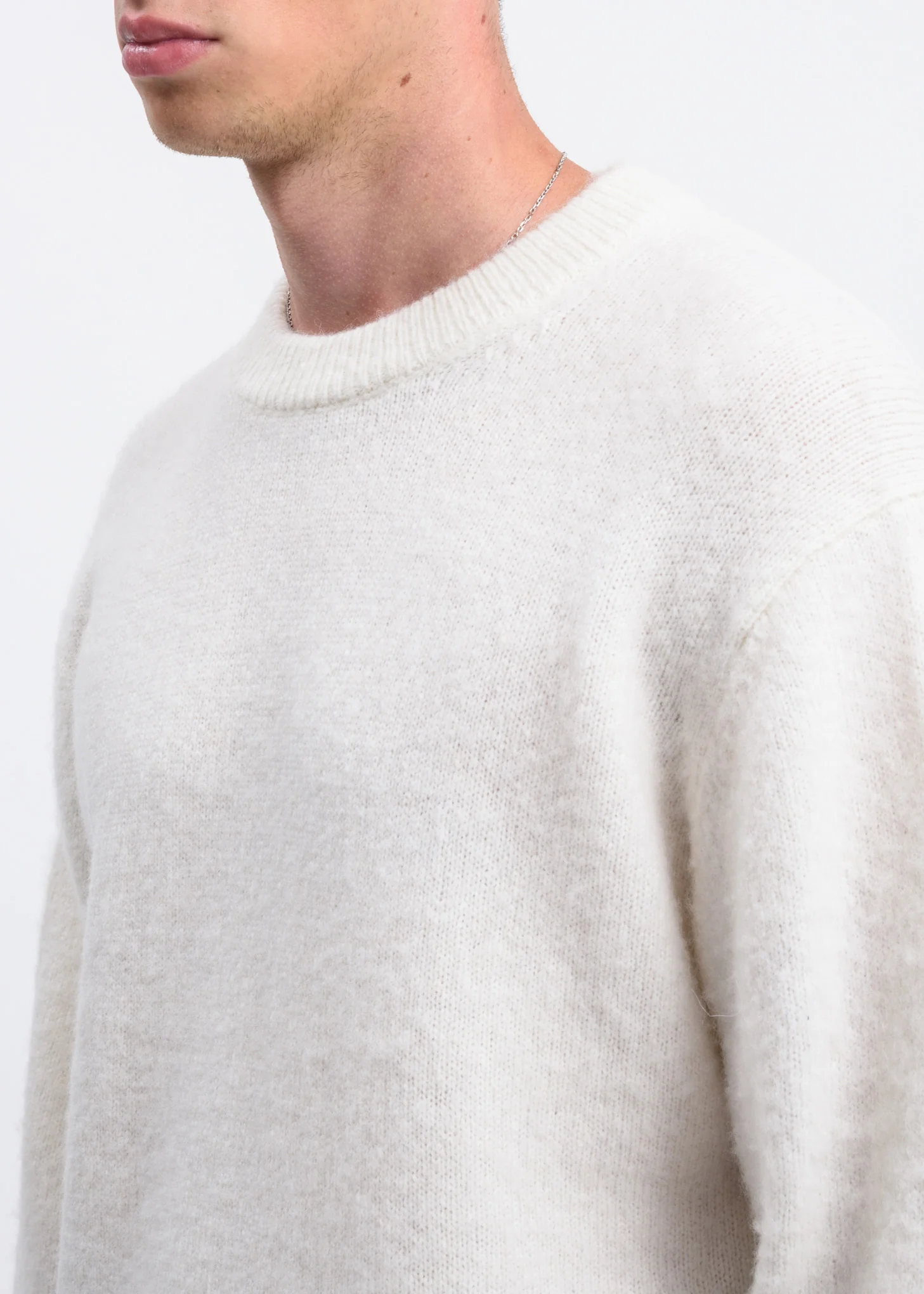 Ecru Brushed Alpaca Open Pull-Over - Image 2