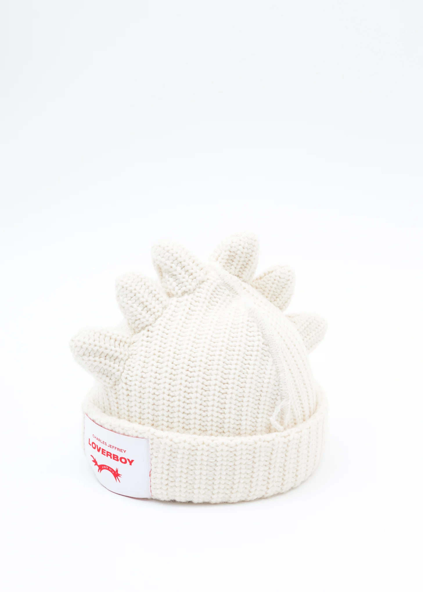 Ecru Chunky Spikes Beanie