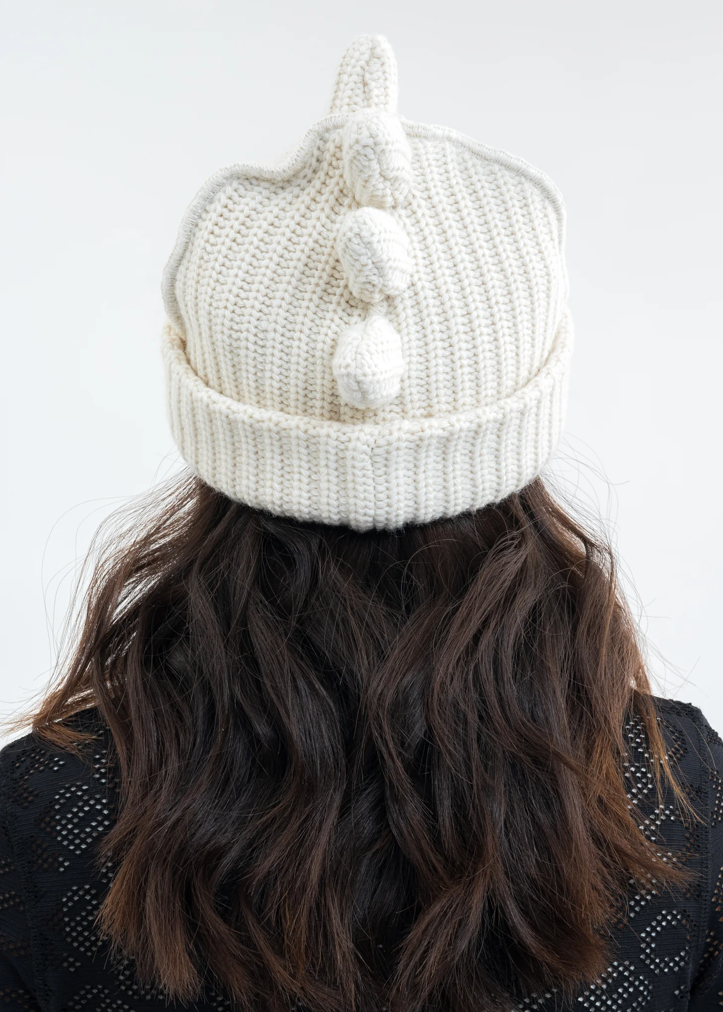 Ecru Chunky Spikes Beanie - Image 10