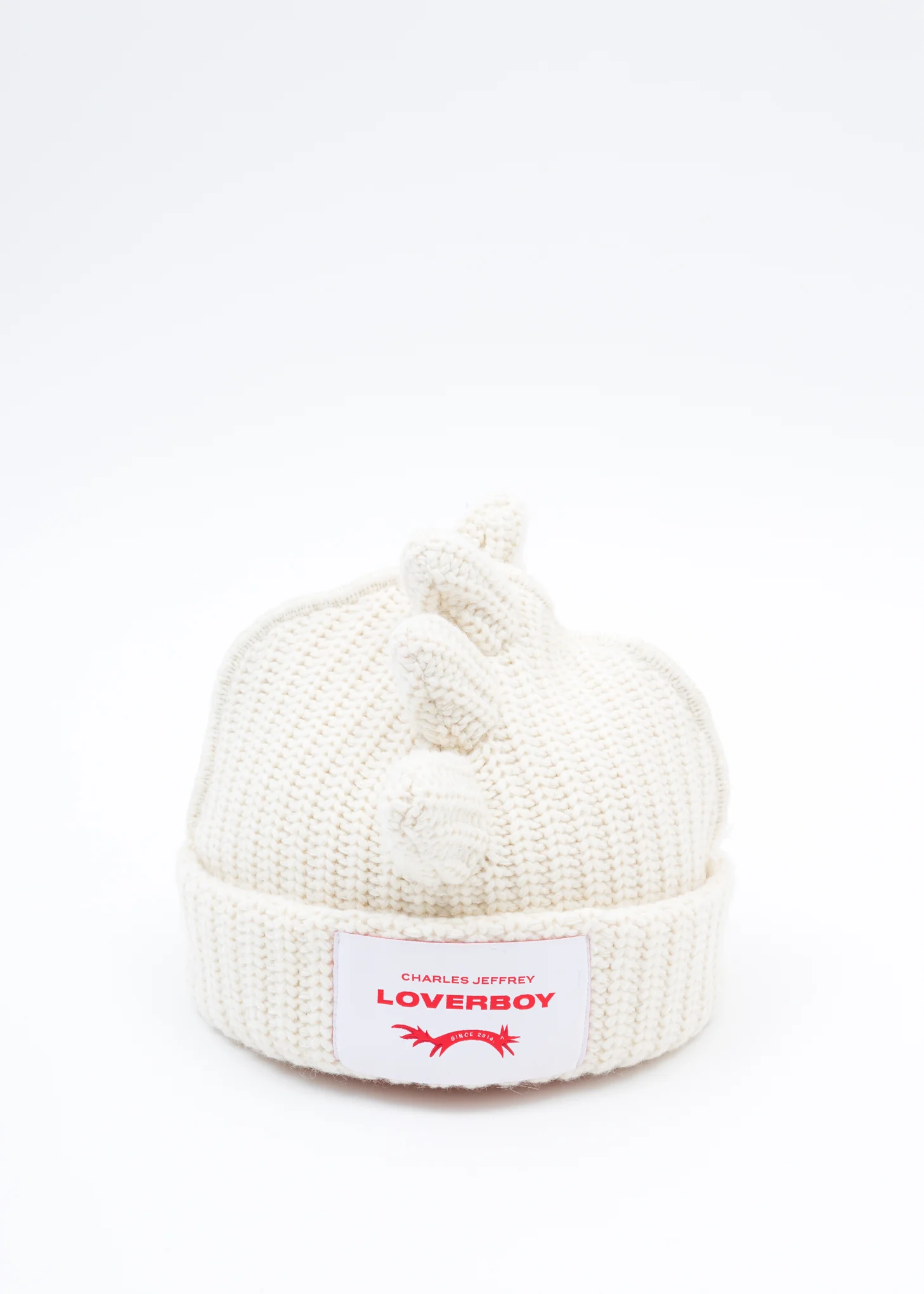 Ecru Chunky Spikes Beanie - Image 3