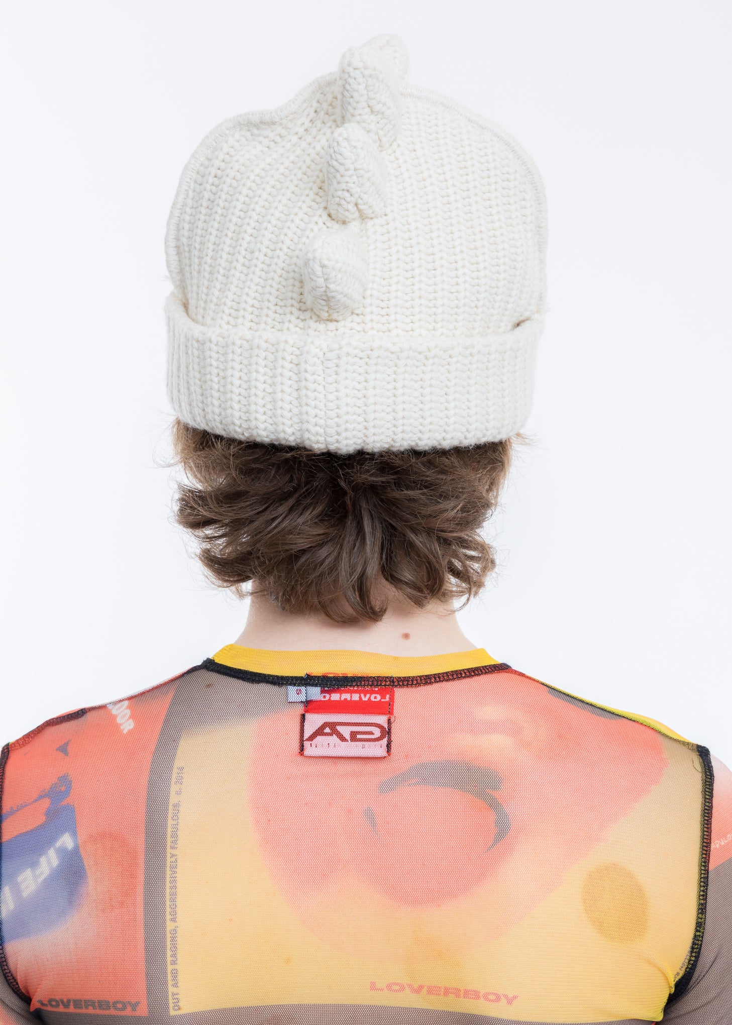 Ecru Chunky Spikes Beanie - Image 6