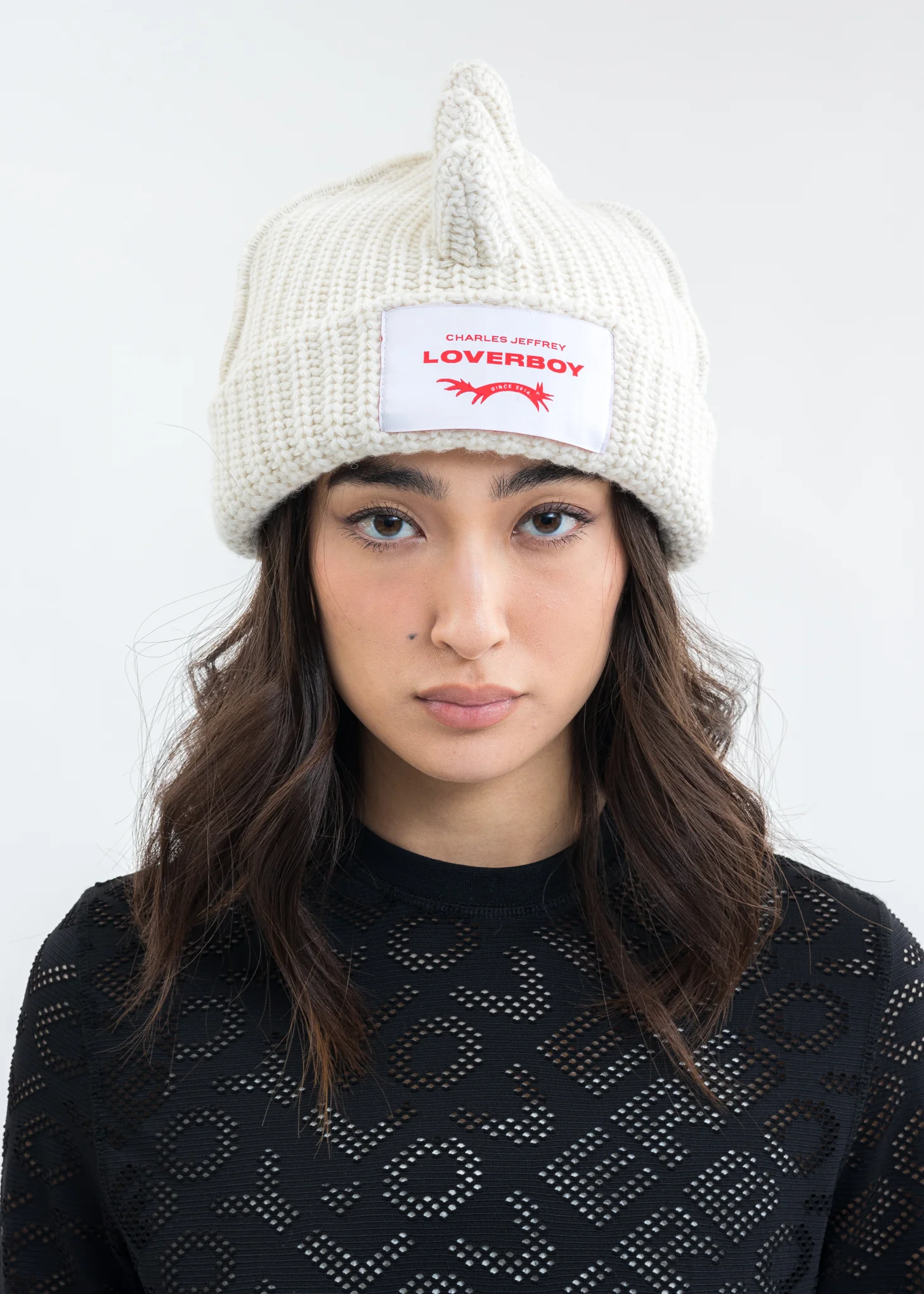 Ecru Chunky Spikes Beanie - Image 7