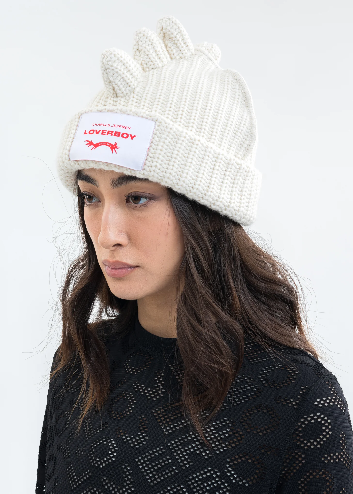 Ecru Chunky Spikes Beanie - Image 8