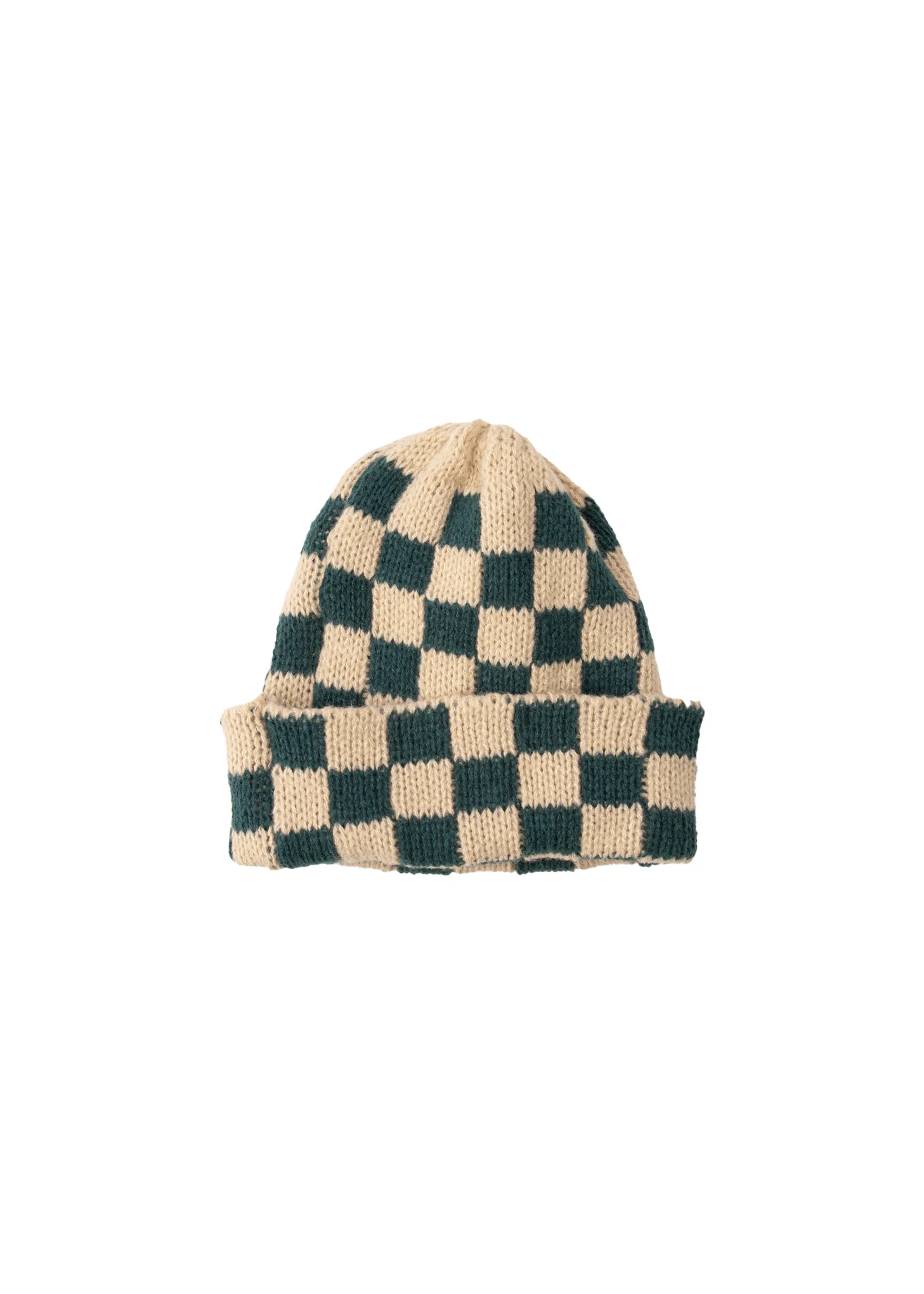 Ecru/Green Checked Beanie-Preorder - Image 5