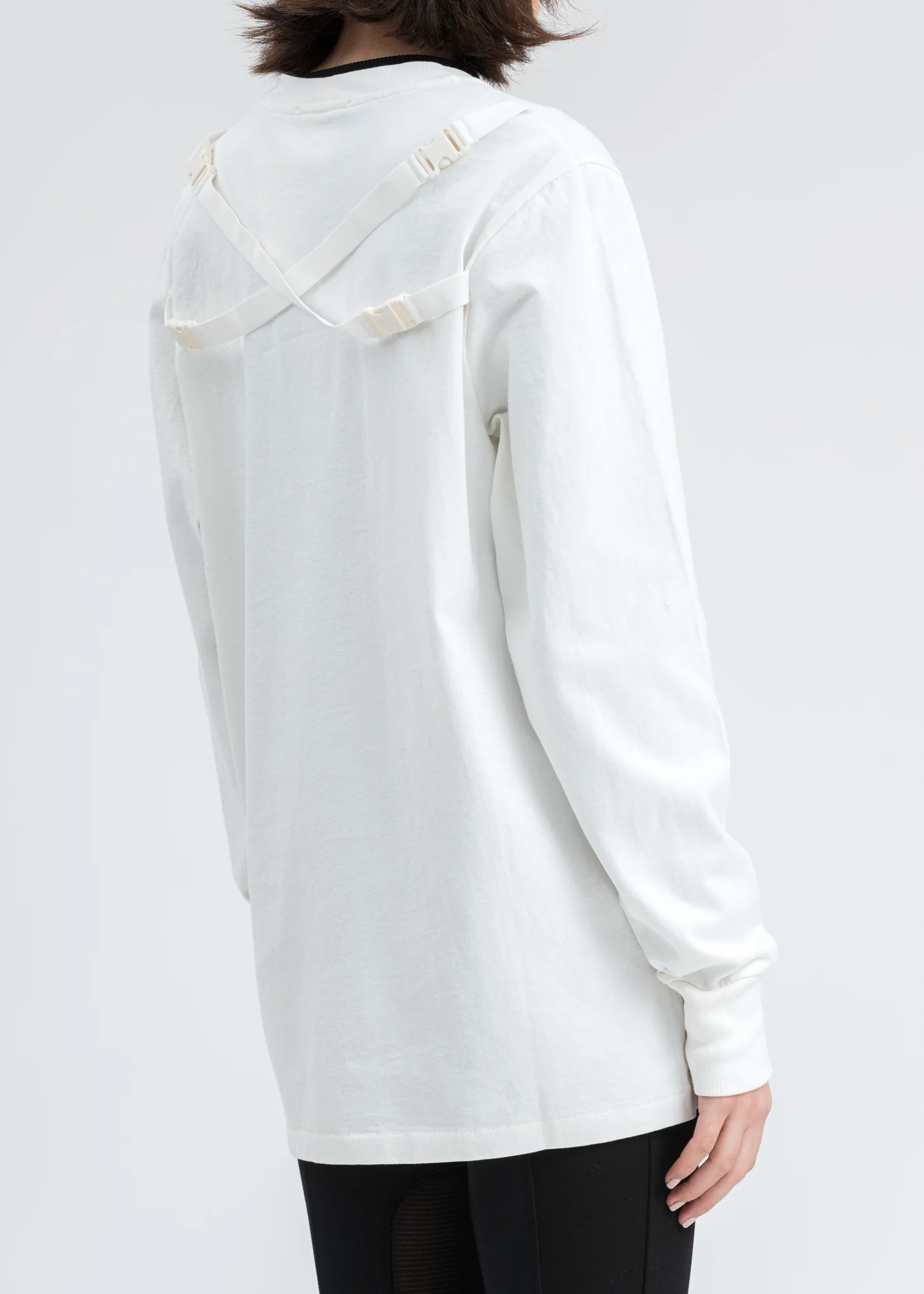 Ecru Sleeve Strap Long Sleeve T-Shirt - Image 4
