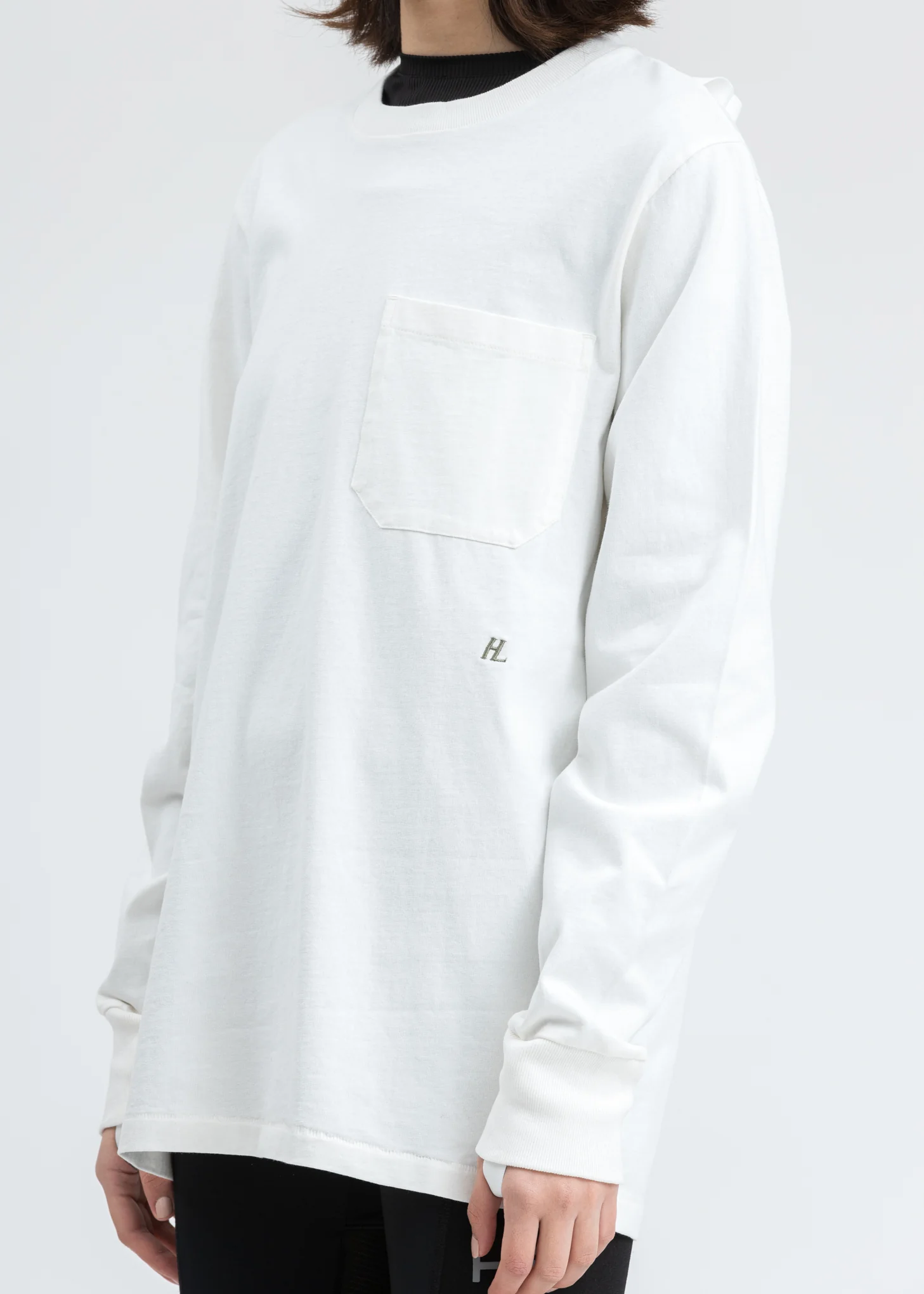 Ecru Sleeve Strap Long Sleeve T-Shirt - Image 5