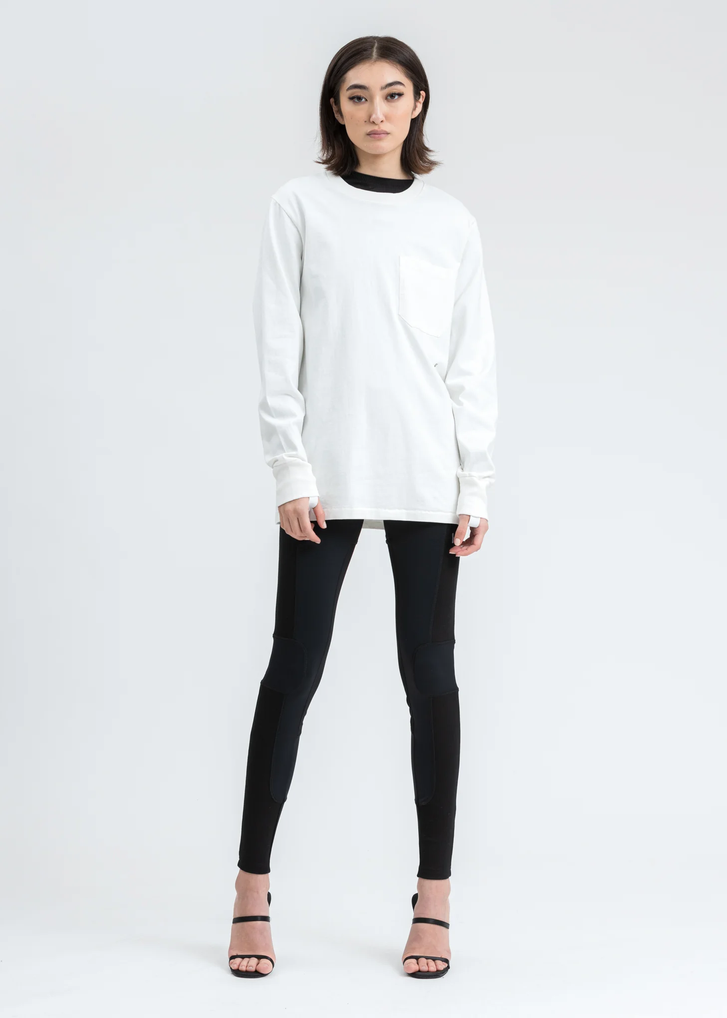 Ecru Sleeve Strap Long Sleeve T-Shirt - Image 6