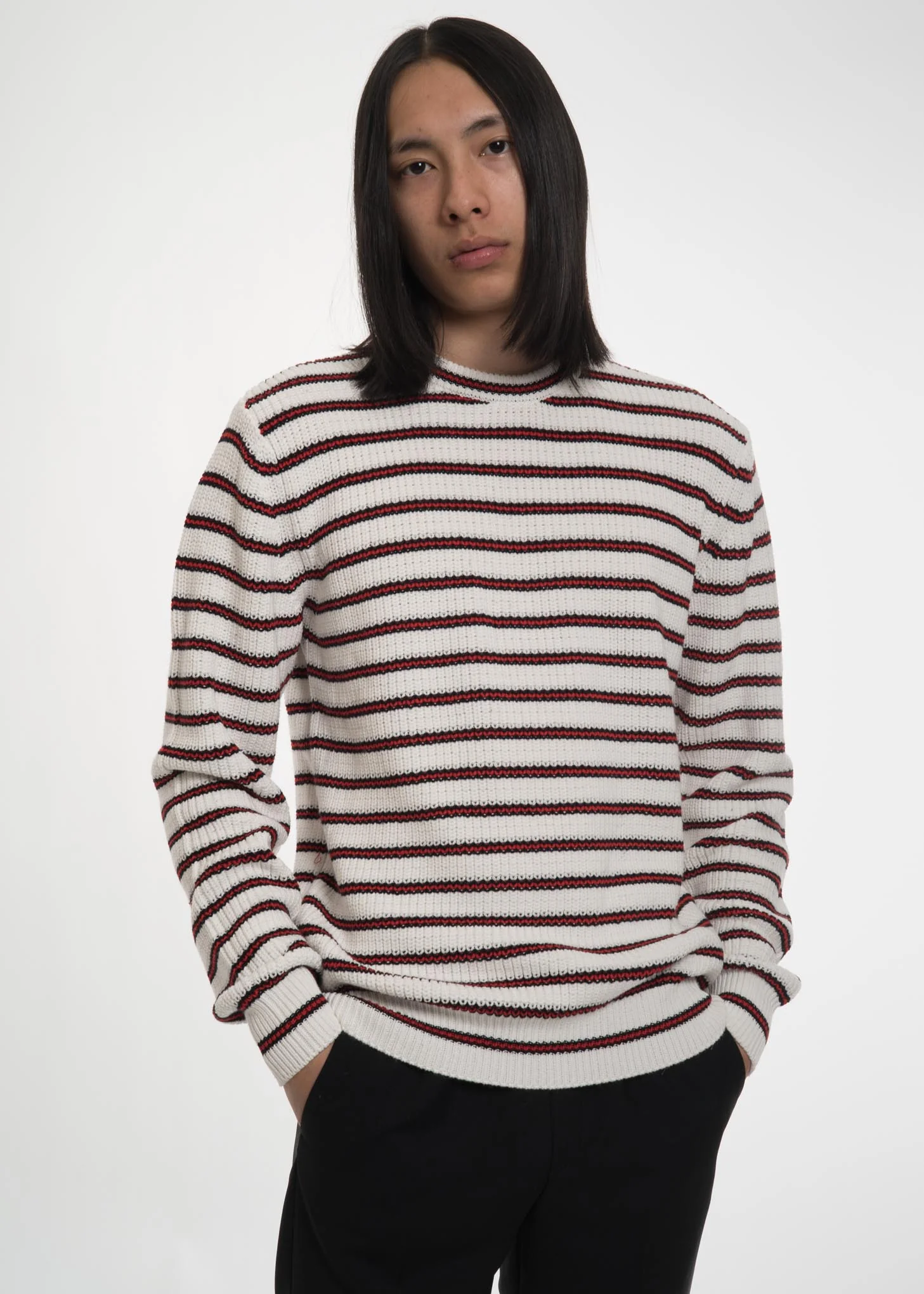 Ecru Striped Warrick Knit Sweater