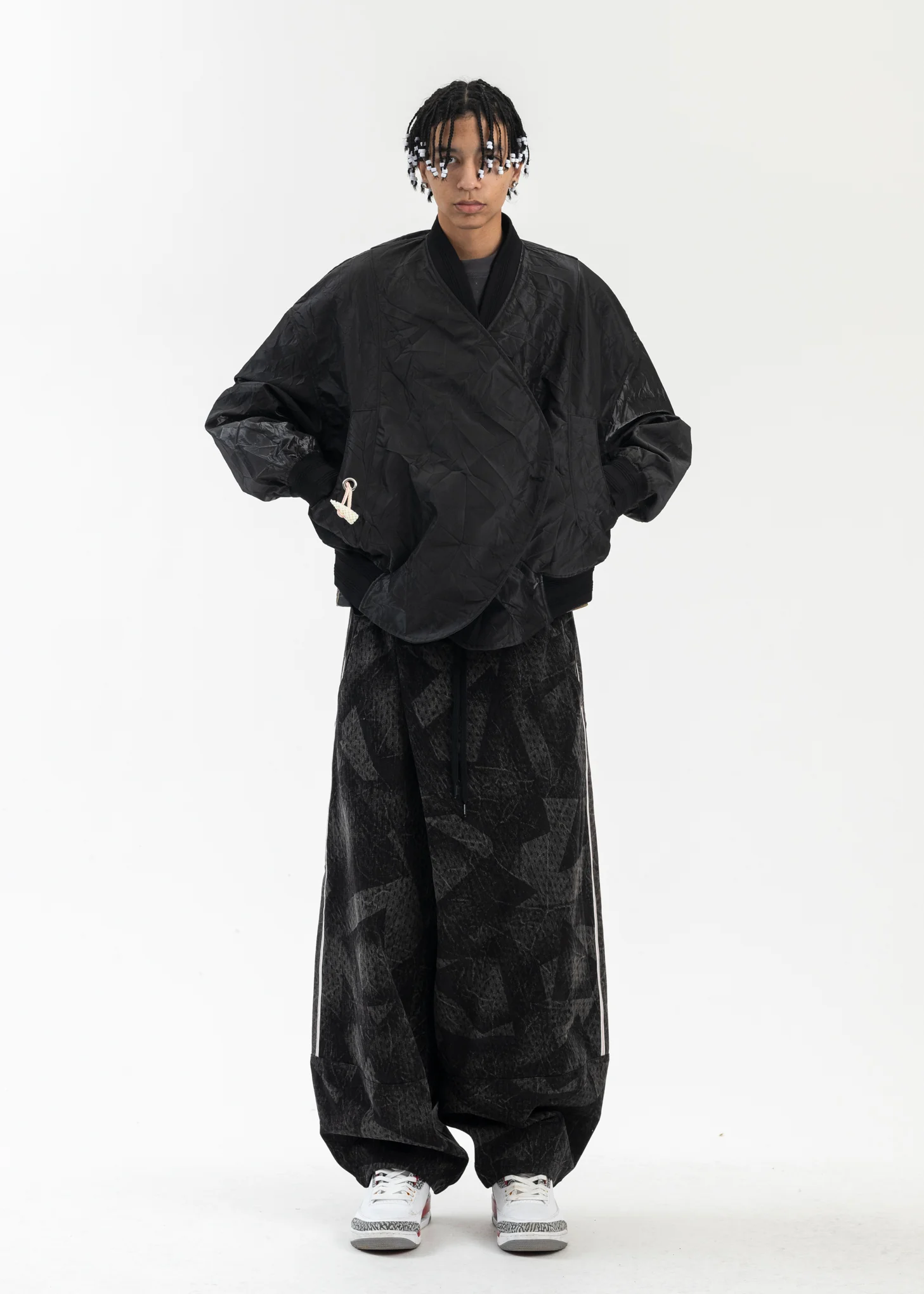 EUPHORIC BLACK LAMAR PATTERN WASHED JEANS - Image 7