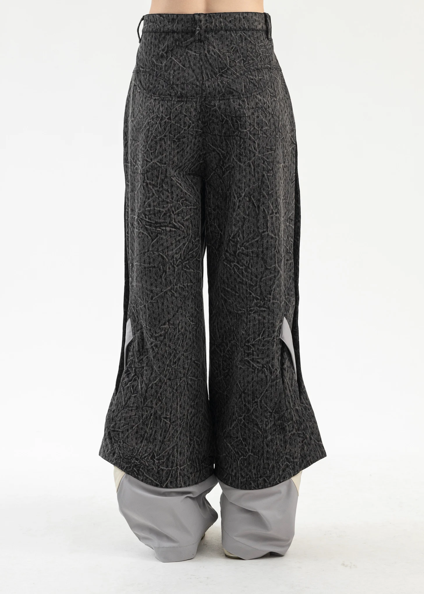 EUPHORIC BLACK PRINCE CRINKLE WASH TRACK JEANS - Image 3