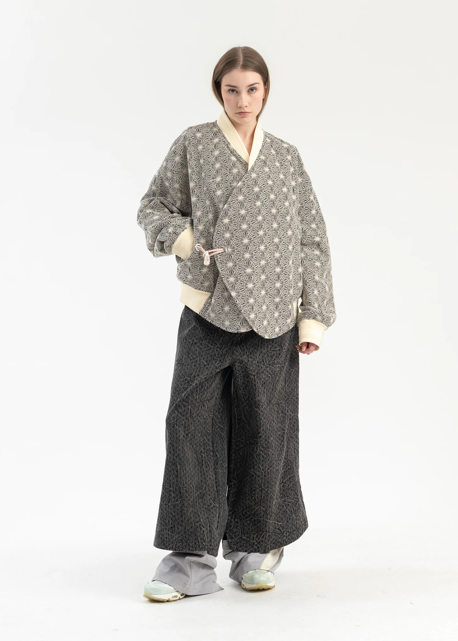 EUPHORIC BLACK PRINCE CRINKLE WASH TRACK JEANS - Image 7