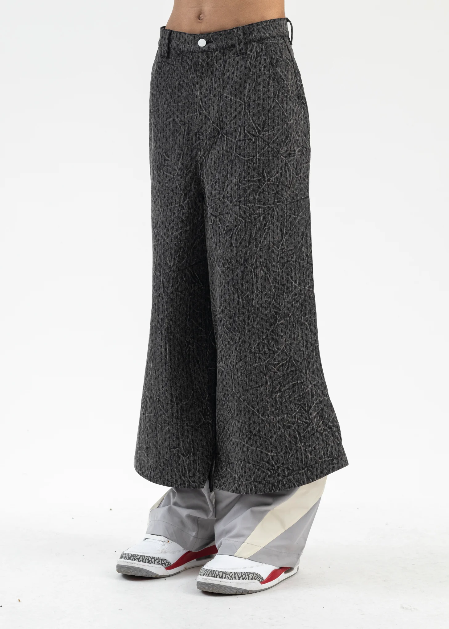 EUPHORIC BLACK PRINCE CRINKLE WASH TRACK JEANS - Image 3