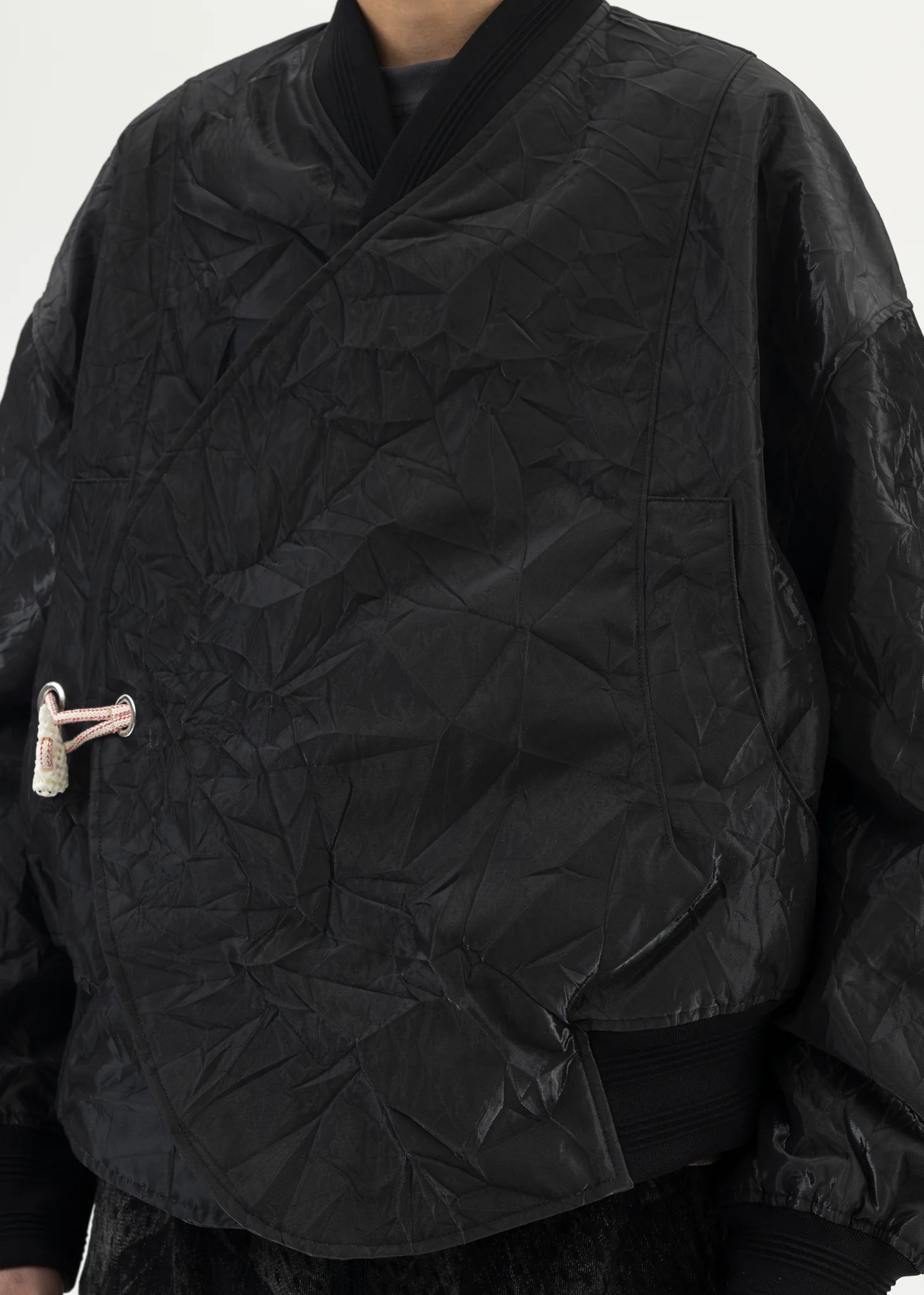 EUPHORIC BLACK SANDFORD DOUBLE BREASTED BOMBER JACKET - Image 2