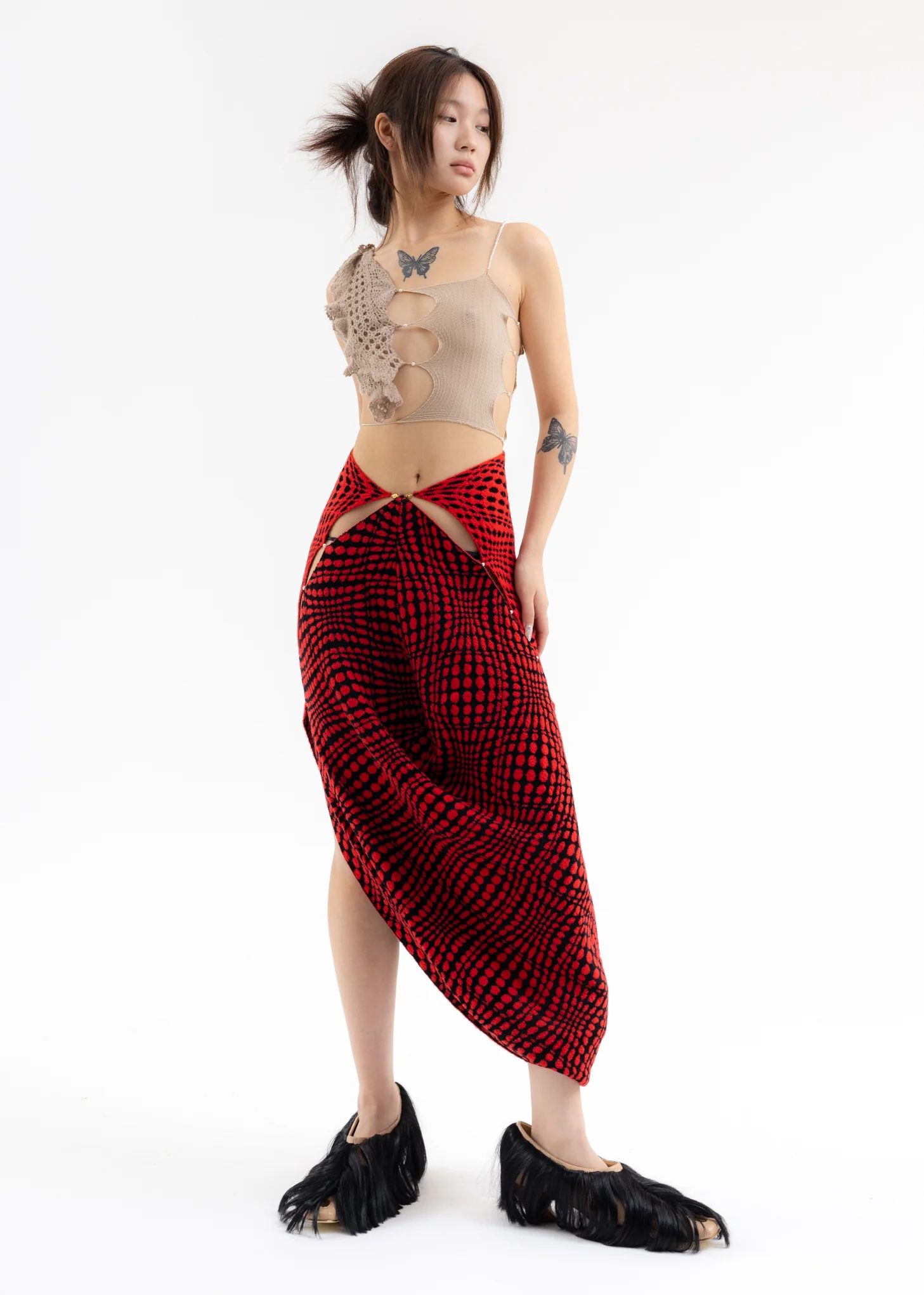 FICELLE CUT-OUT TOP WITH CASHMERE LEAF CROCHET - Image 5