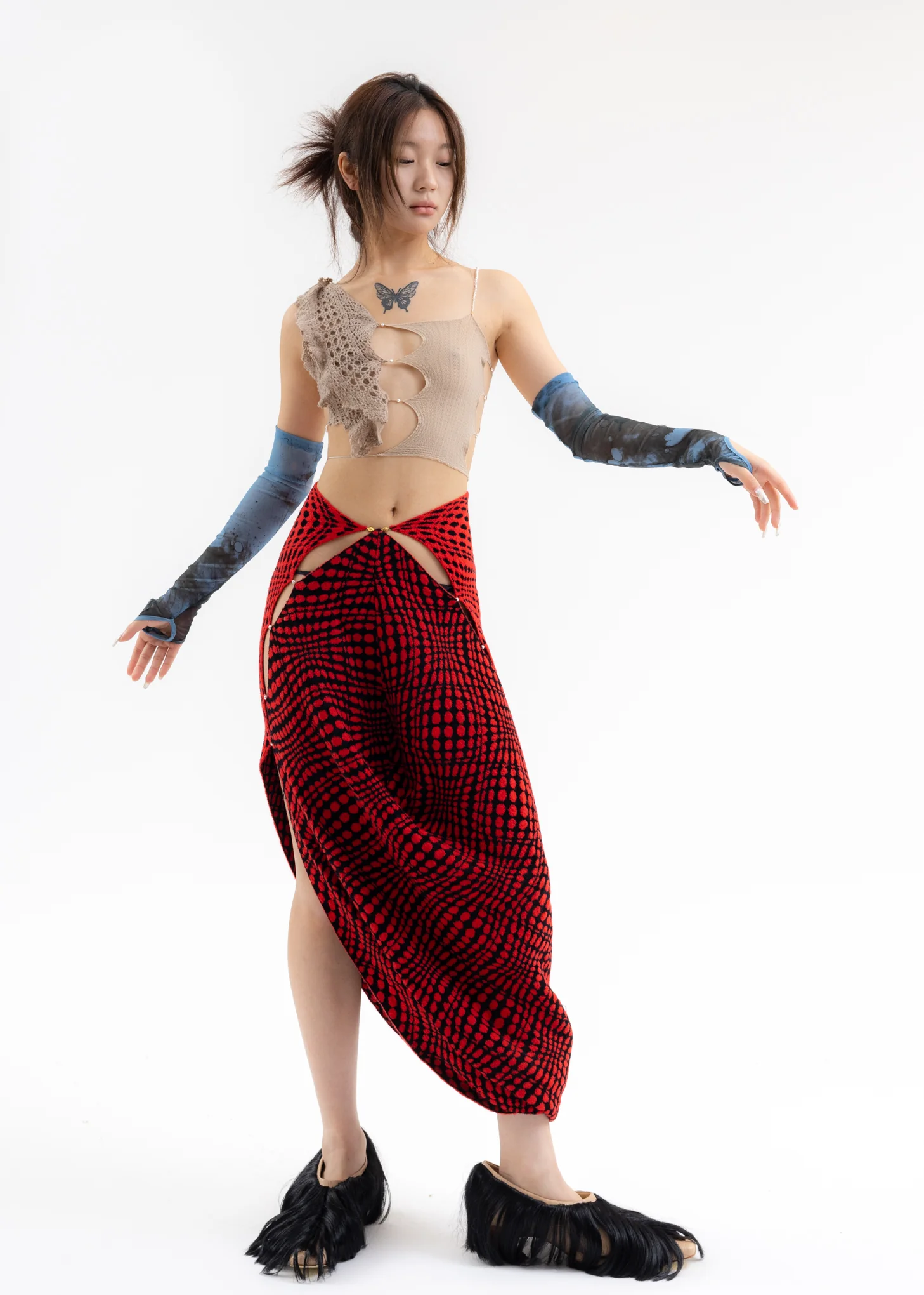 FICELLE CUT-OUT TOP WITH CASHMERE LEAF CROCHET - Image 7