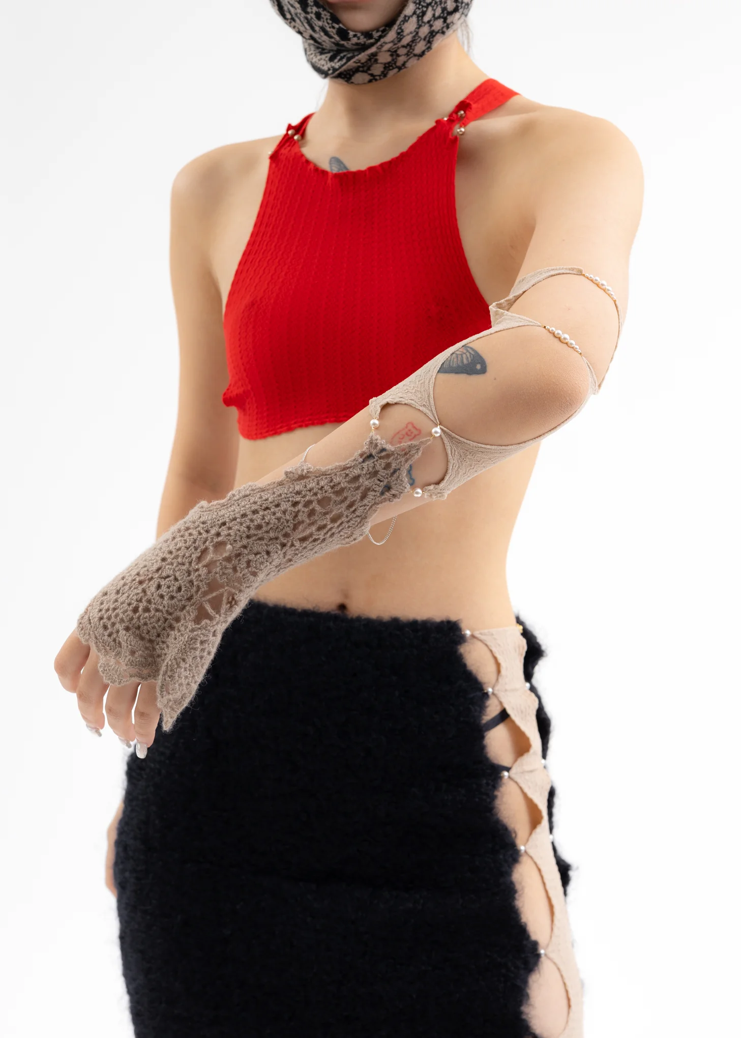 FICELLE SINGLE SLEEVE WITH CASHMERE HEART CROCHET - Image 6