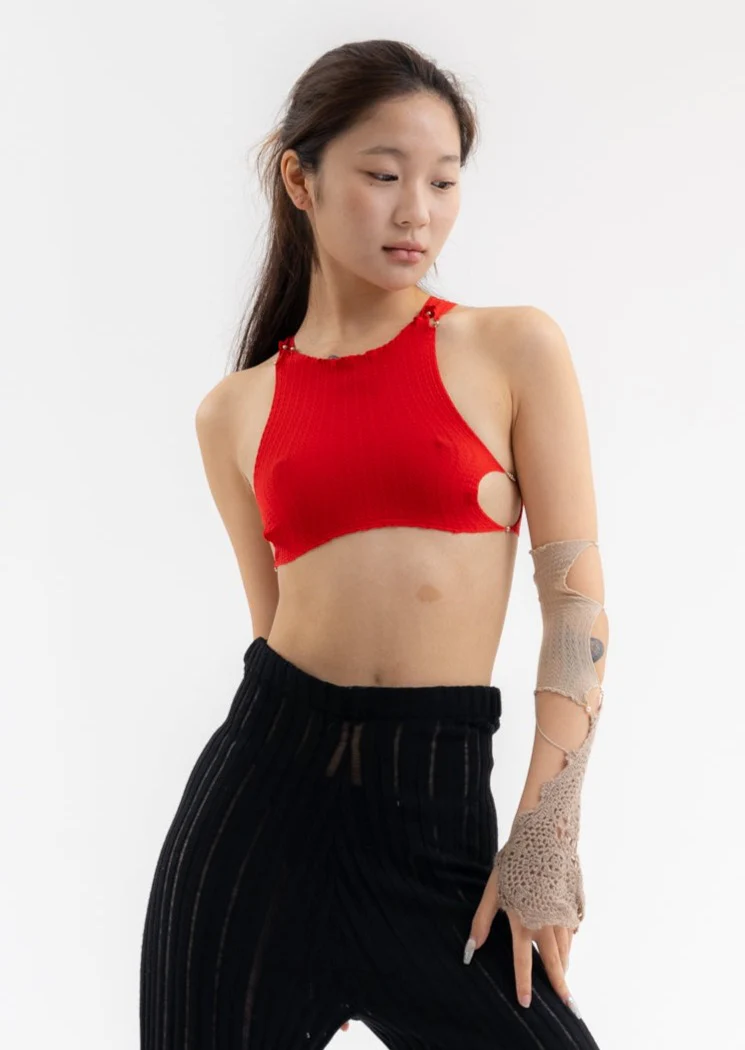 FICELLE SINGLE SLEEVE WITH CASHMERE HEART CROCHET - Image 7