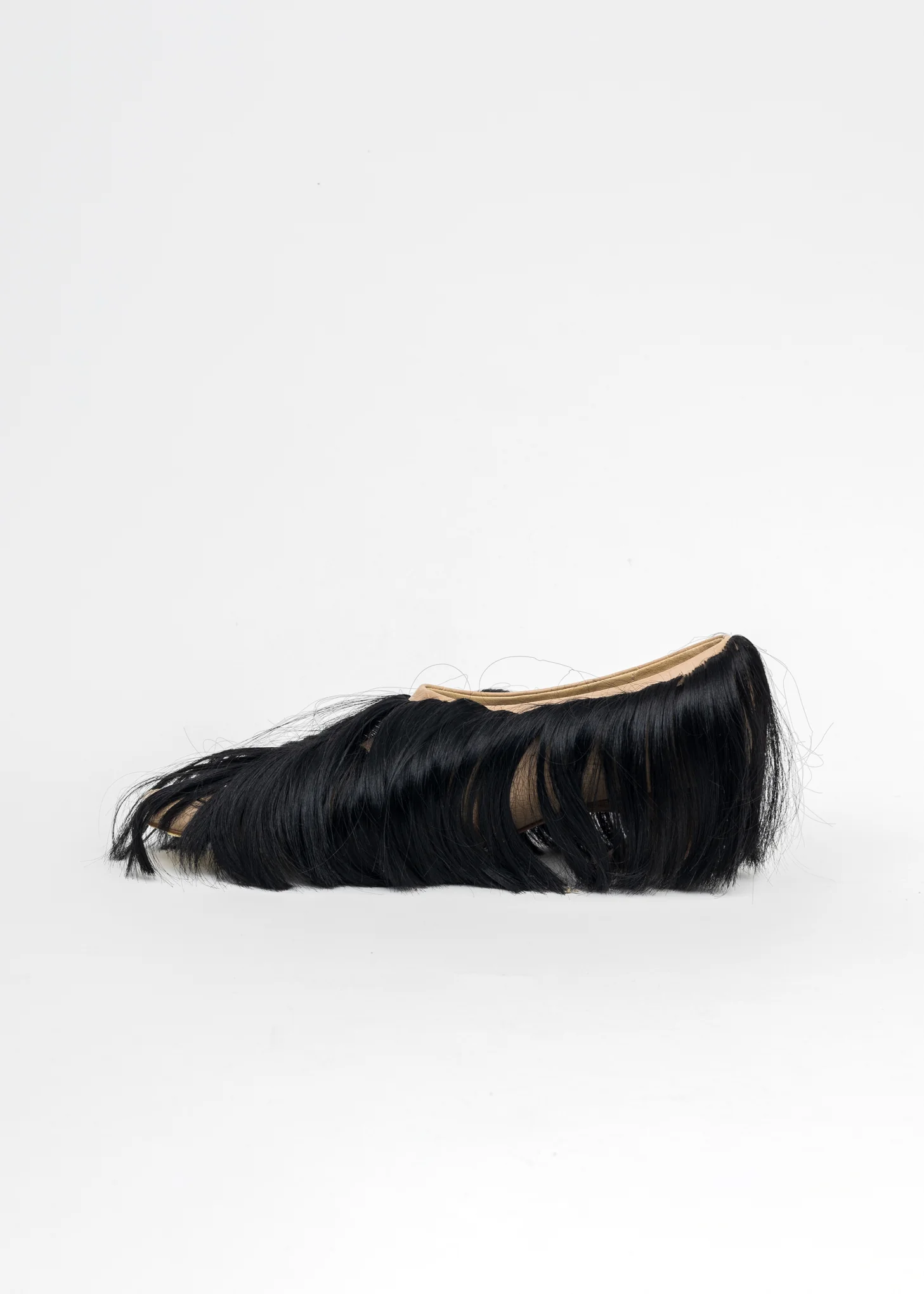 FICELLE WITH ONYX HAIR CUT-OUT HAIRY PUMP HEELS - Image 8