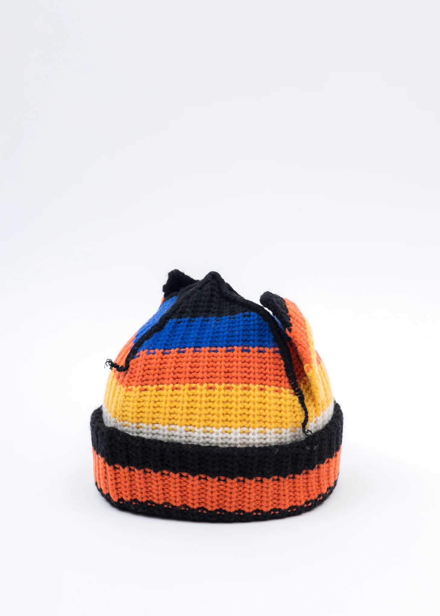 Five Color Stripe Chunky Ears Beanie - Image 3