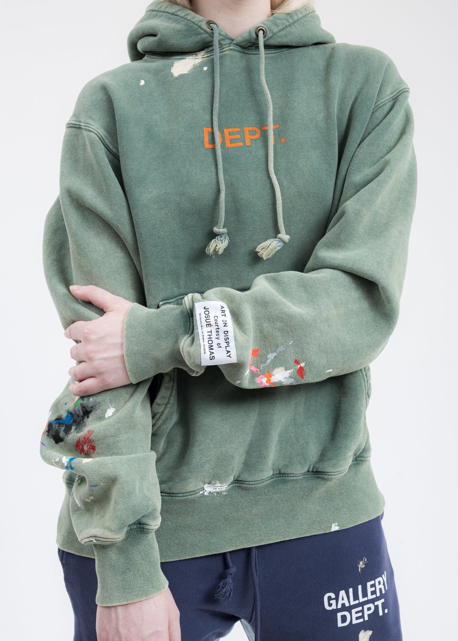 Forest Green Gallery Dept Logo PAINTED Hoodie - Image 2