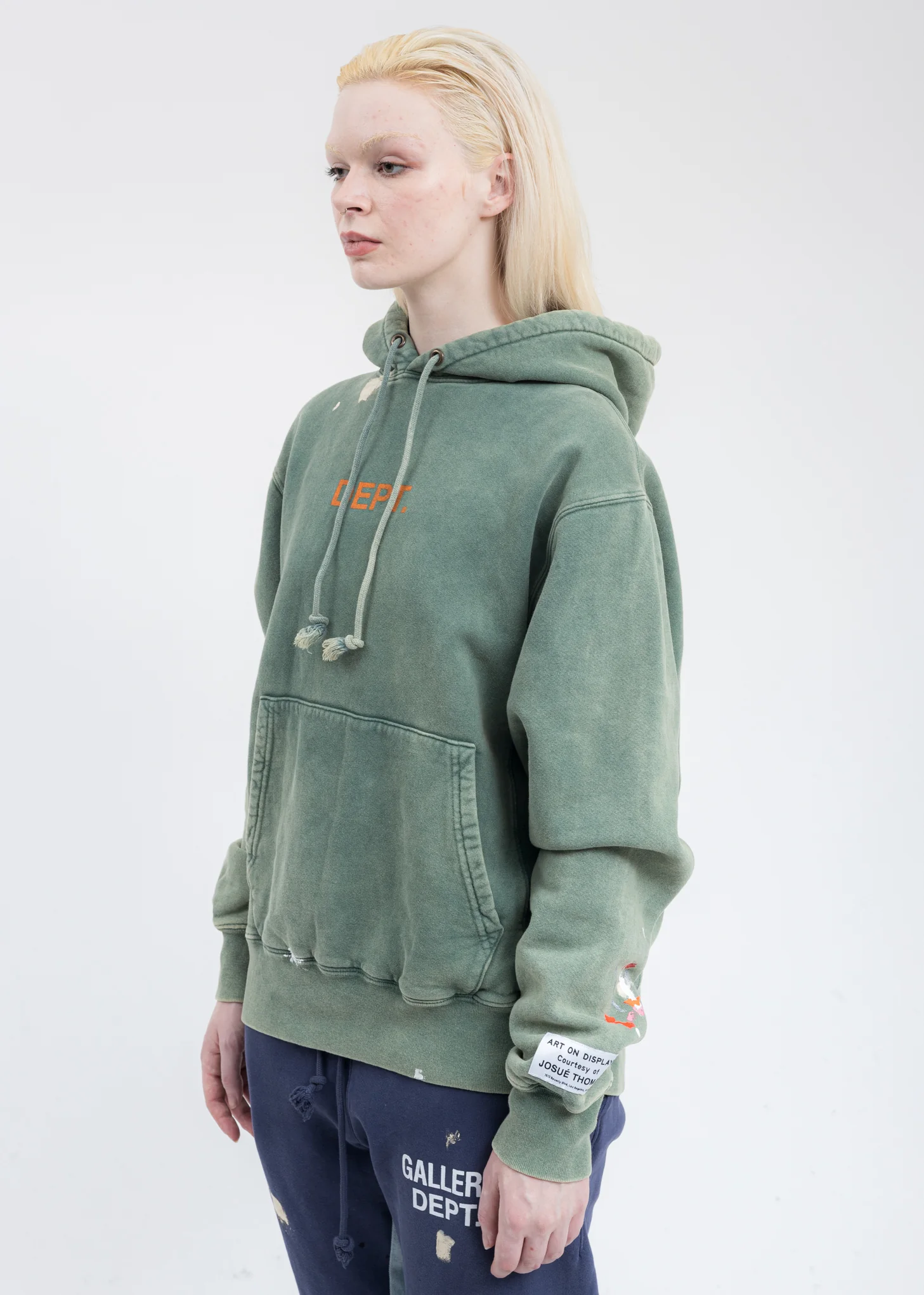 Forest Green Gallery Dept Logo PAINTED Hoodie - Image 3