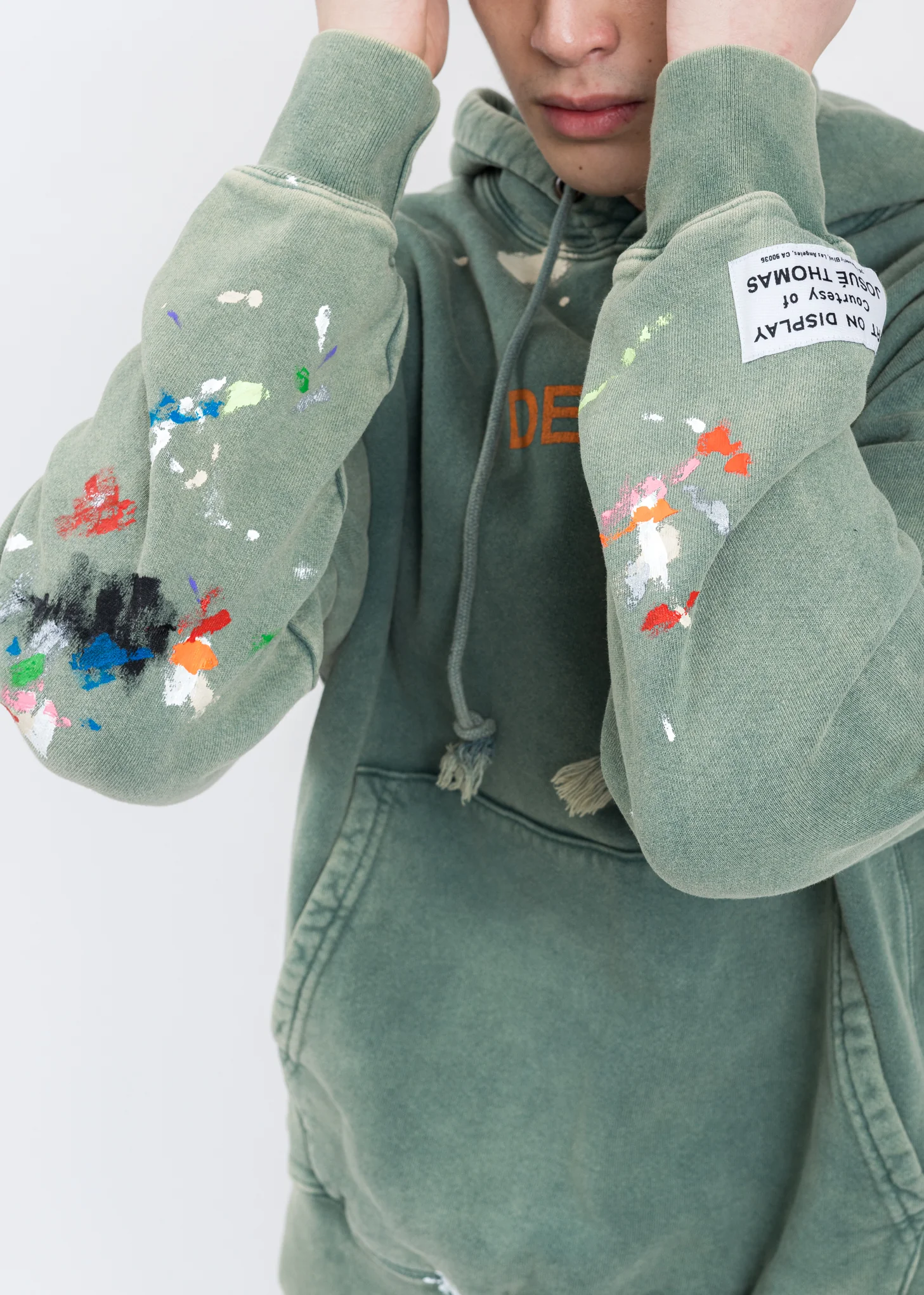 Forest Green Gallery Dept Logo PAINTED Hoodie - Image 2