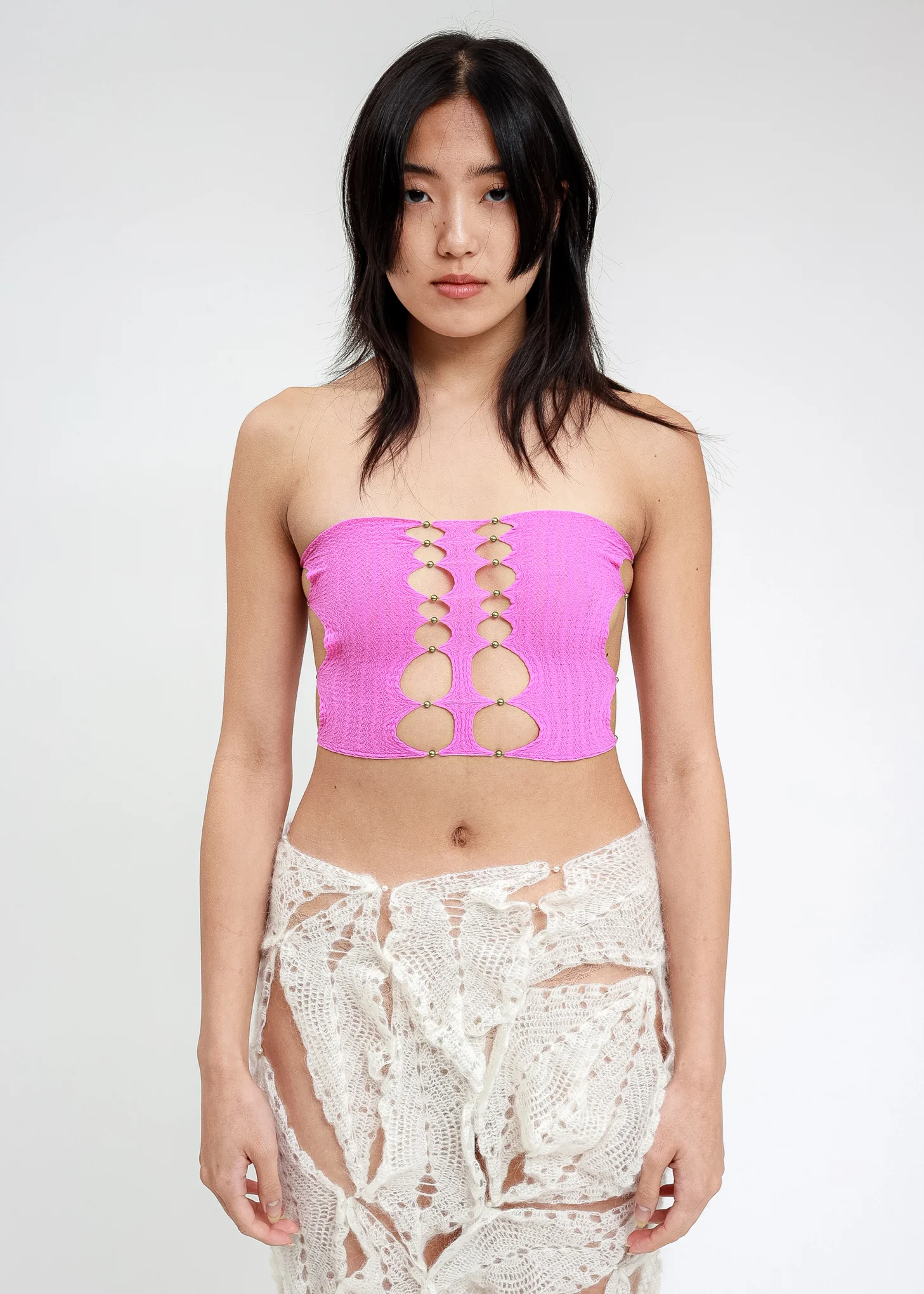 Fuschia Multi Cutout Tube Top - Image 4