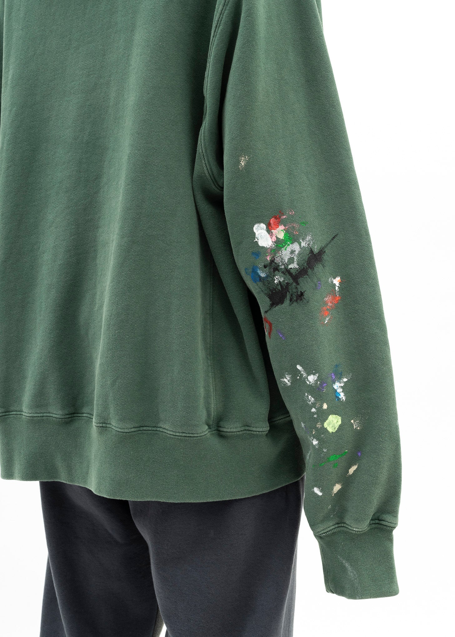 Gallery Dept Green Orange Paint Splatter Hoodie - Image 3