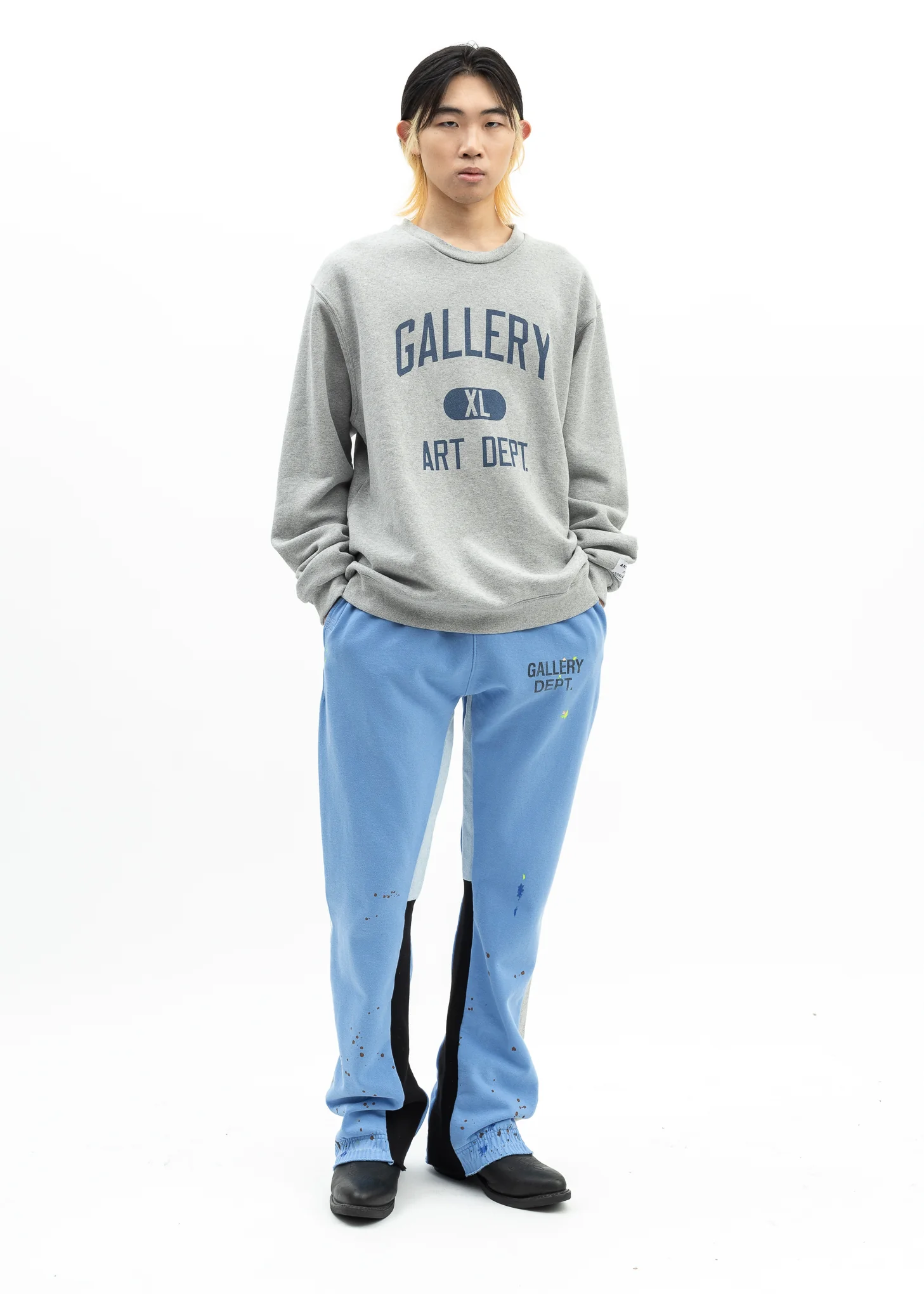 Gallery Dept Heather Grey Blue Art Dept Crewneck - Image 5