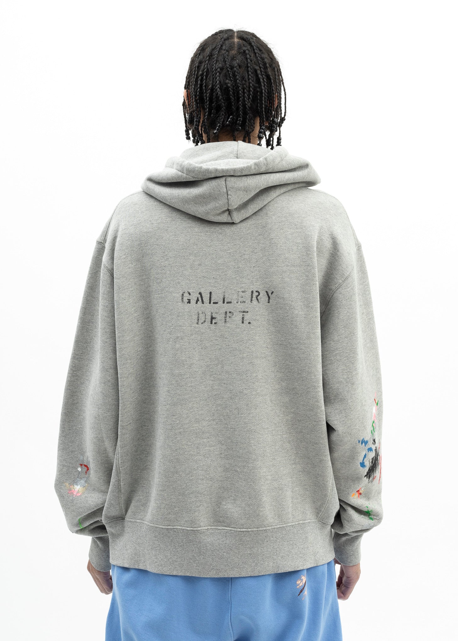 Gallery Dept Heather Grey Paint Splatter Hoodie - Image 2