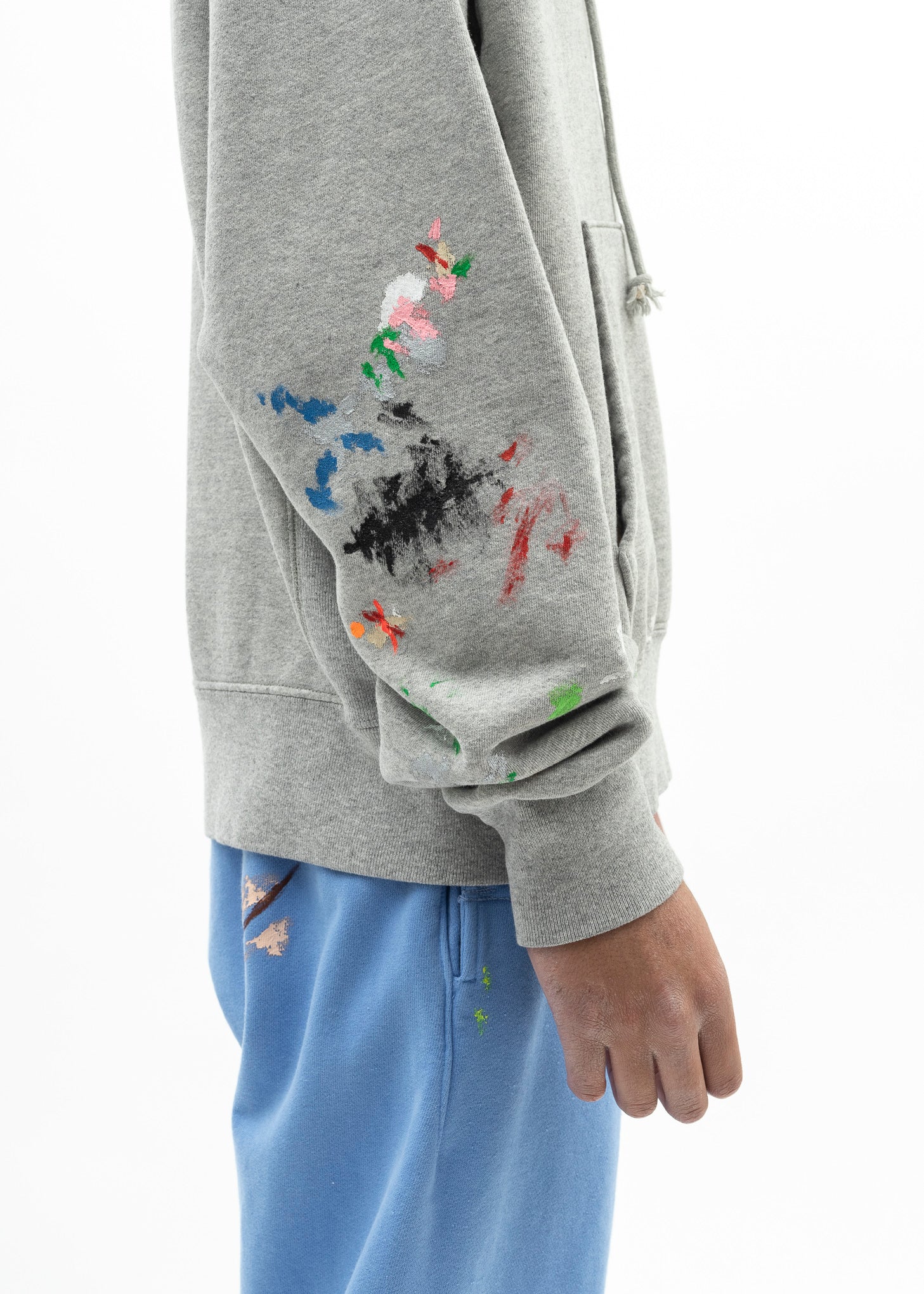 Gallery Dept Heather Grey Paint Splatter Hoodie - Image 5