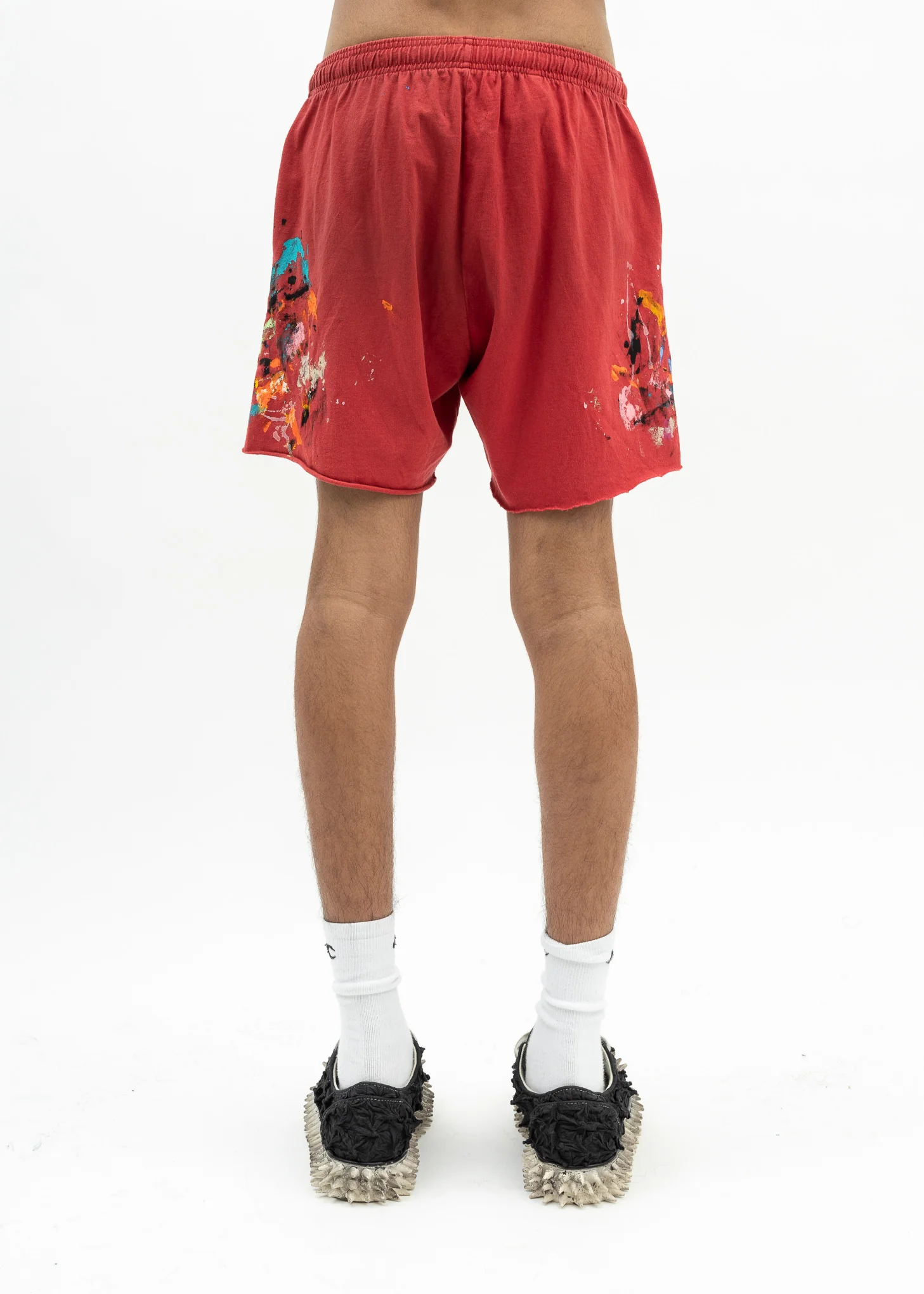 Gallery Dept Red Paint Splatter Shorts - Image 3