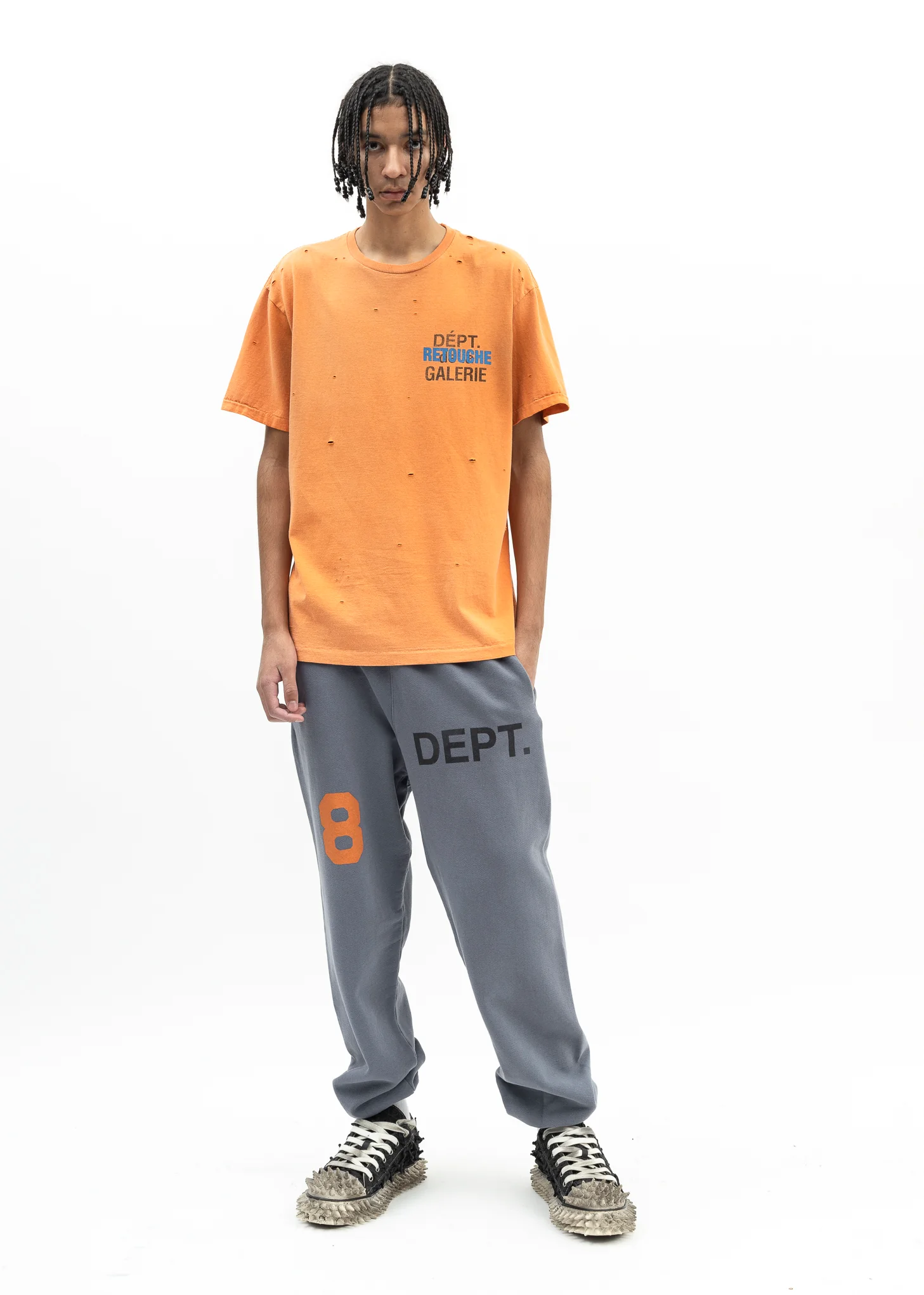 Gallery Dept Retouche Orange Distressed Tee - Image 5