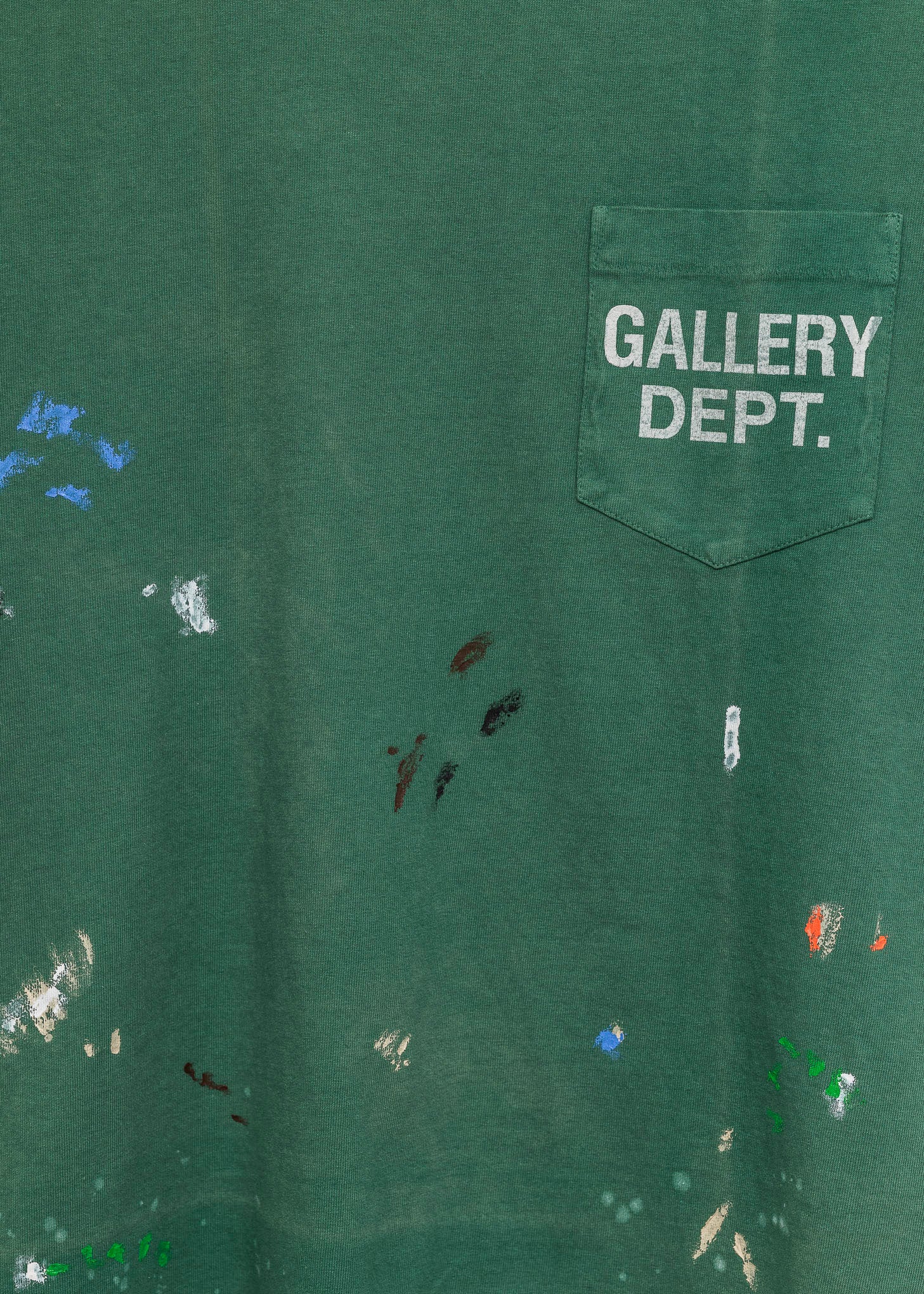 Gallery Dept Vintage Logo Green Painted Pocket Tee - Image 3