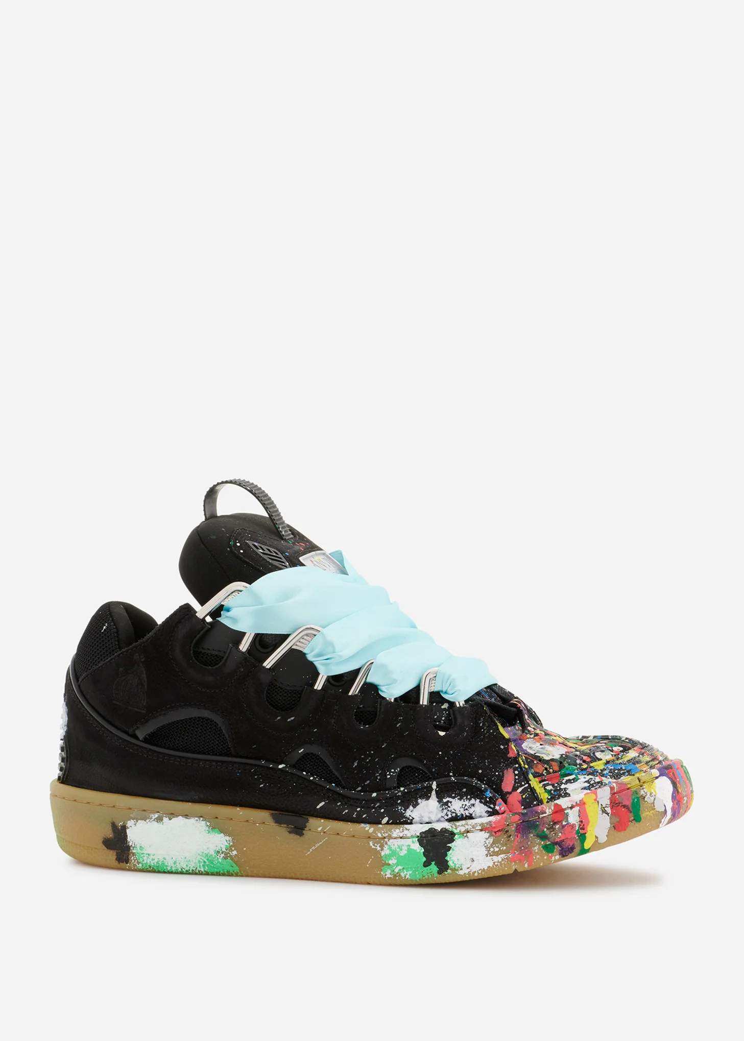 Black GALLERY DEPT. X LANVIN LEATHER CURB SNEAKERS - Image 3