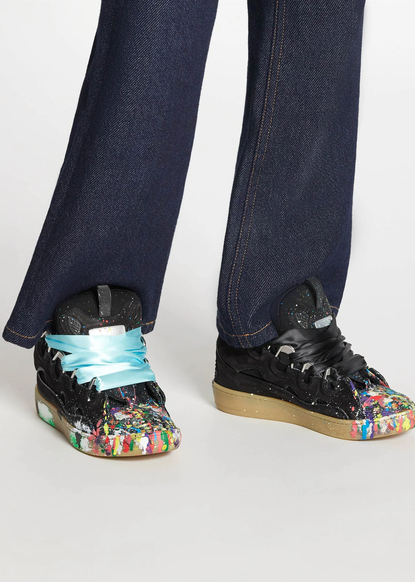 Black GALLERY DEPT. X LANVIN LEATHER CURB SNEAKERS - Image 6