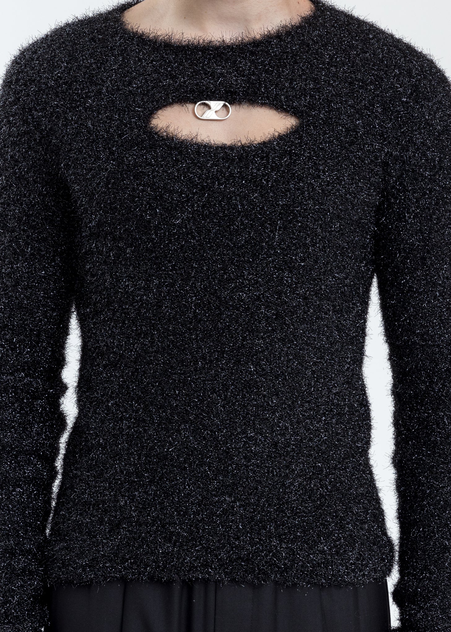 Glitter Black Front Hole Knit - Image 2