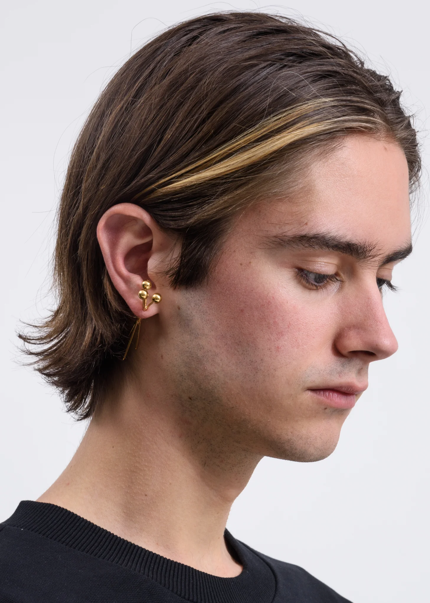 Gold 3 Pin Earring - Image 2