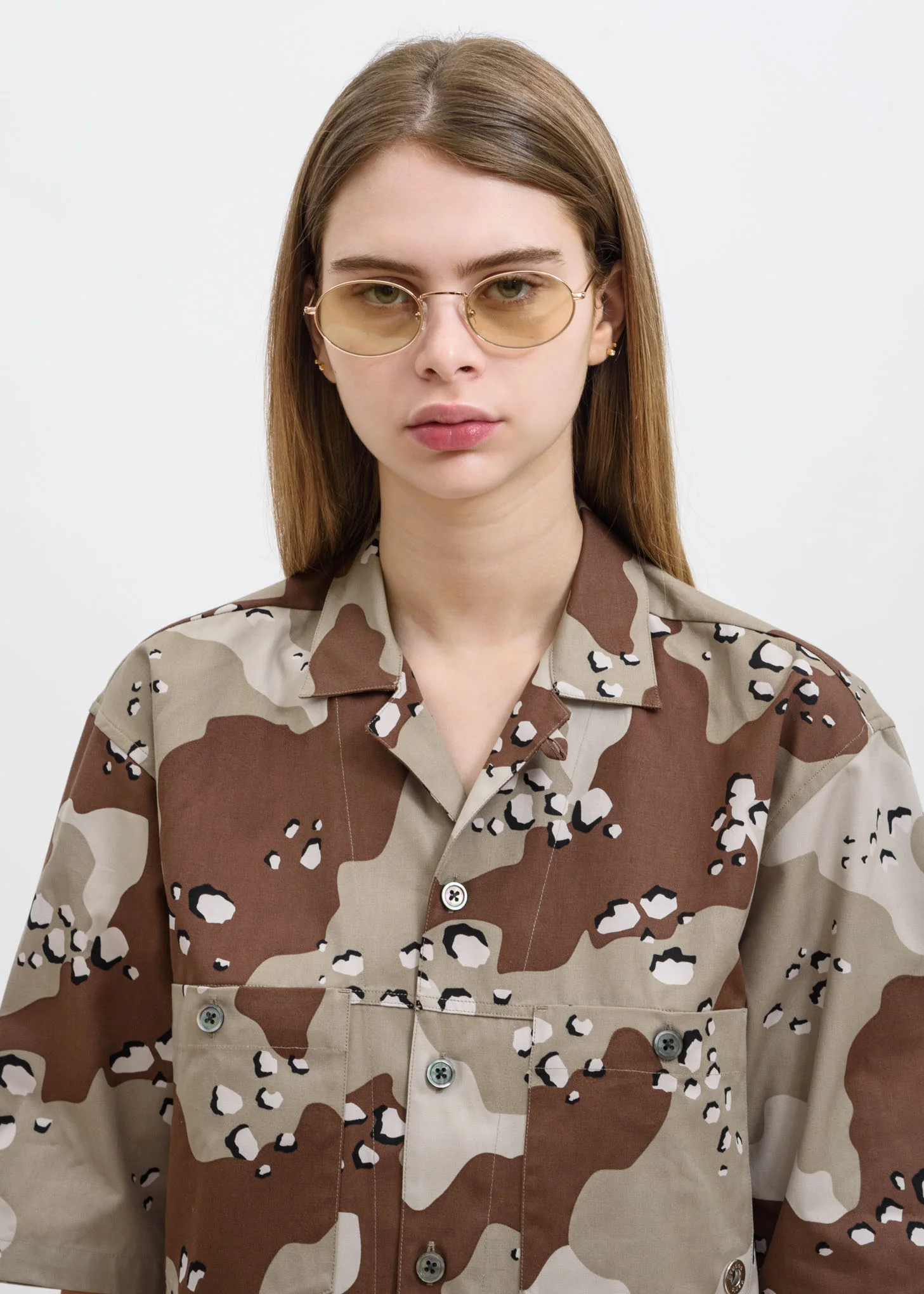 Gold and Brown Smoke Aaliyah Sunglasses - Image 2