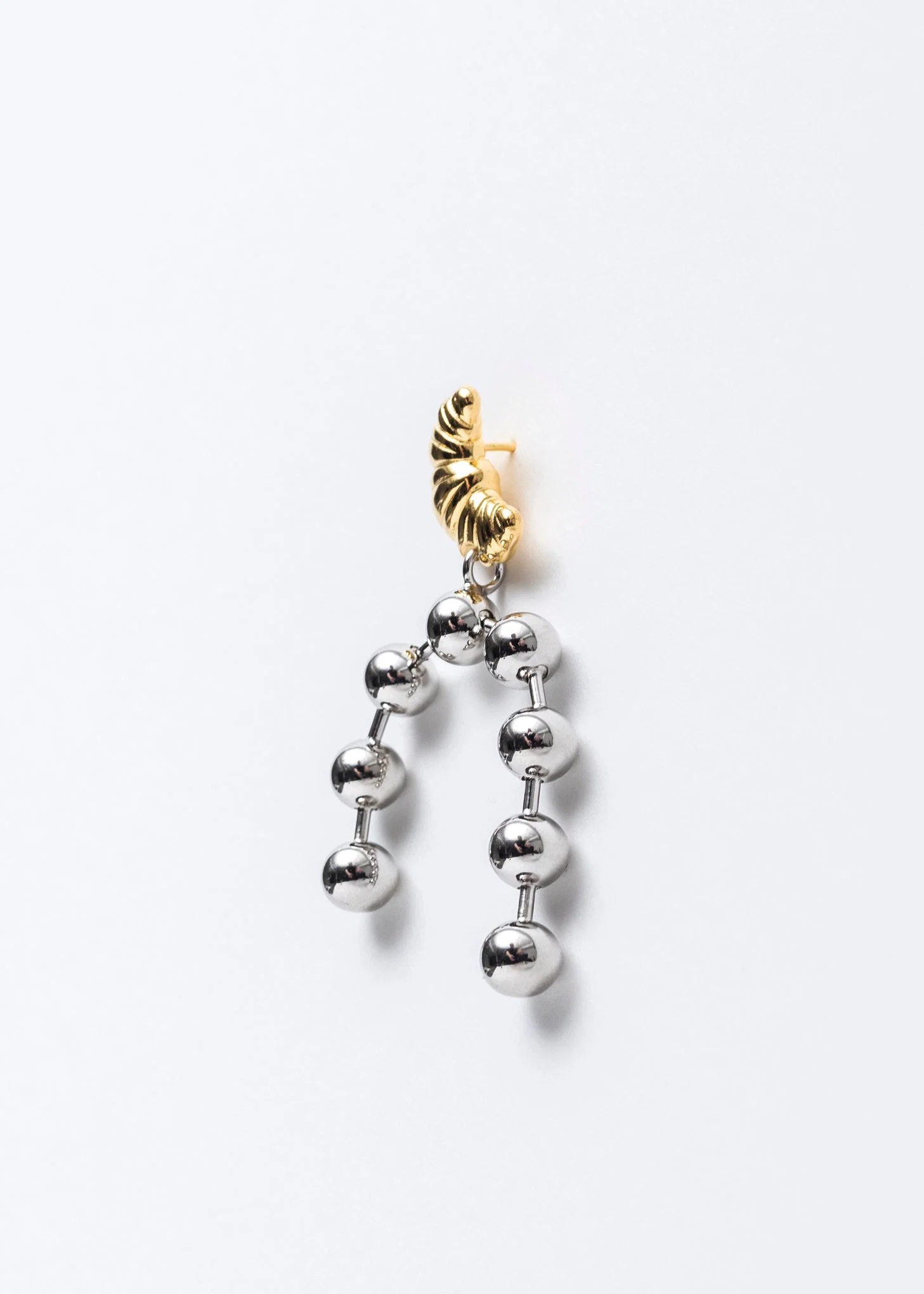 Gold And Silver Balls Earring -Single - Image 4