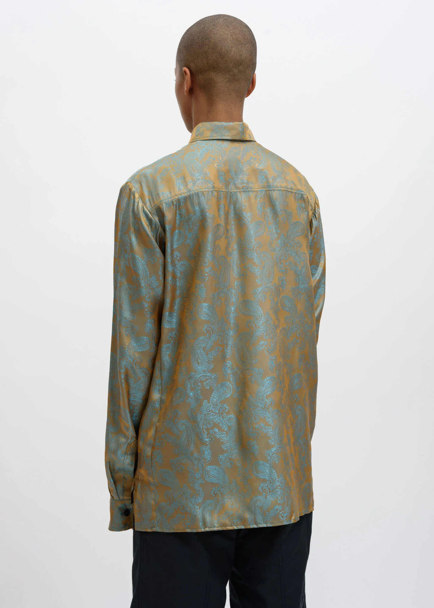 Gold and Turquoise Dieter Paisley Shirt - Image 3